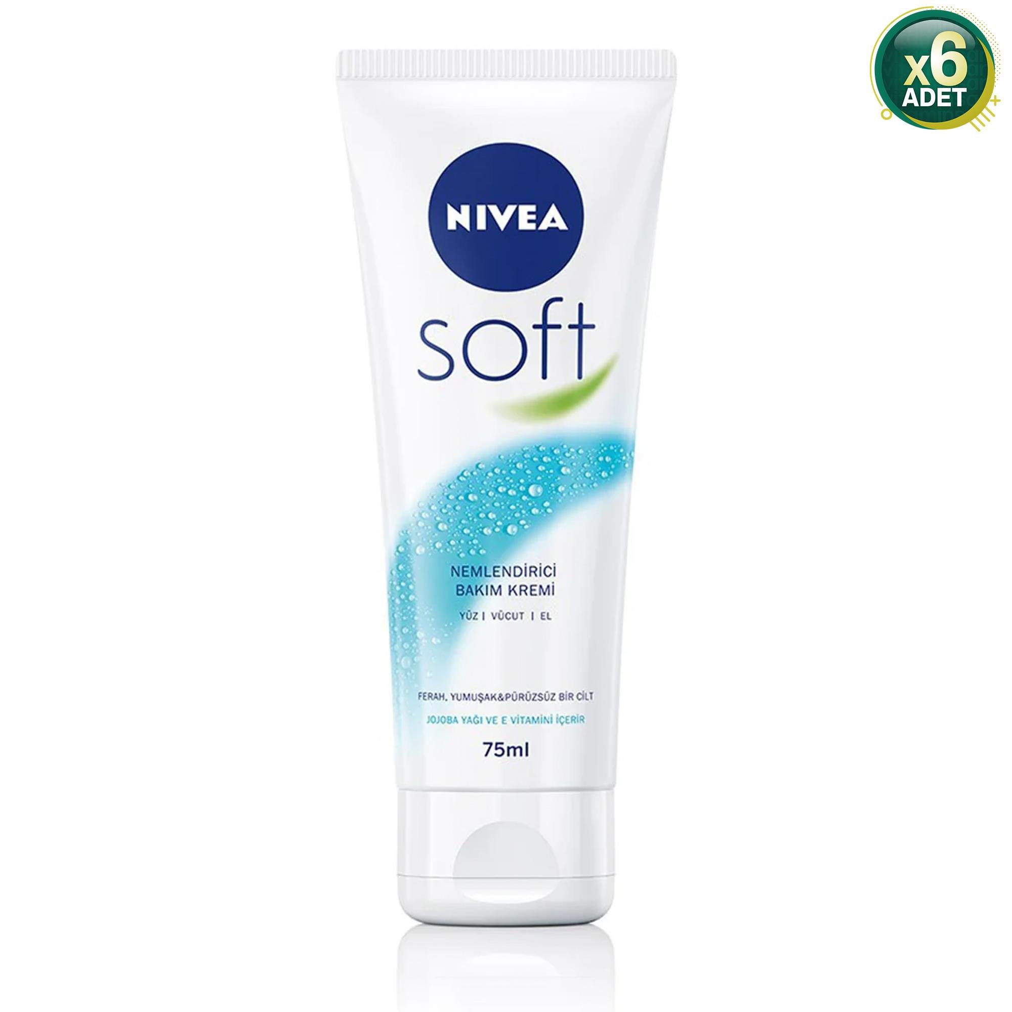 Nivea Soft Tüp Nemlendirici Bakım Kremi 75 ml 6 Adet