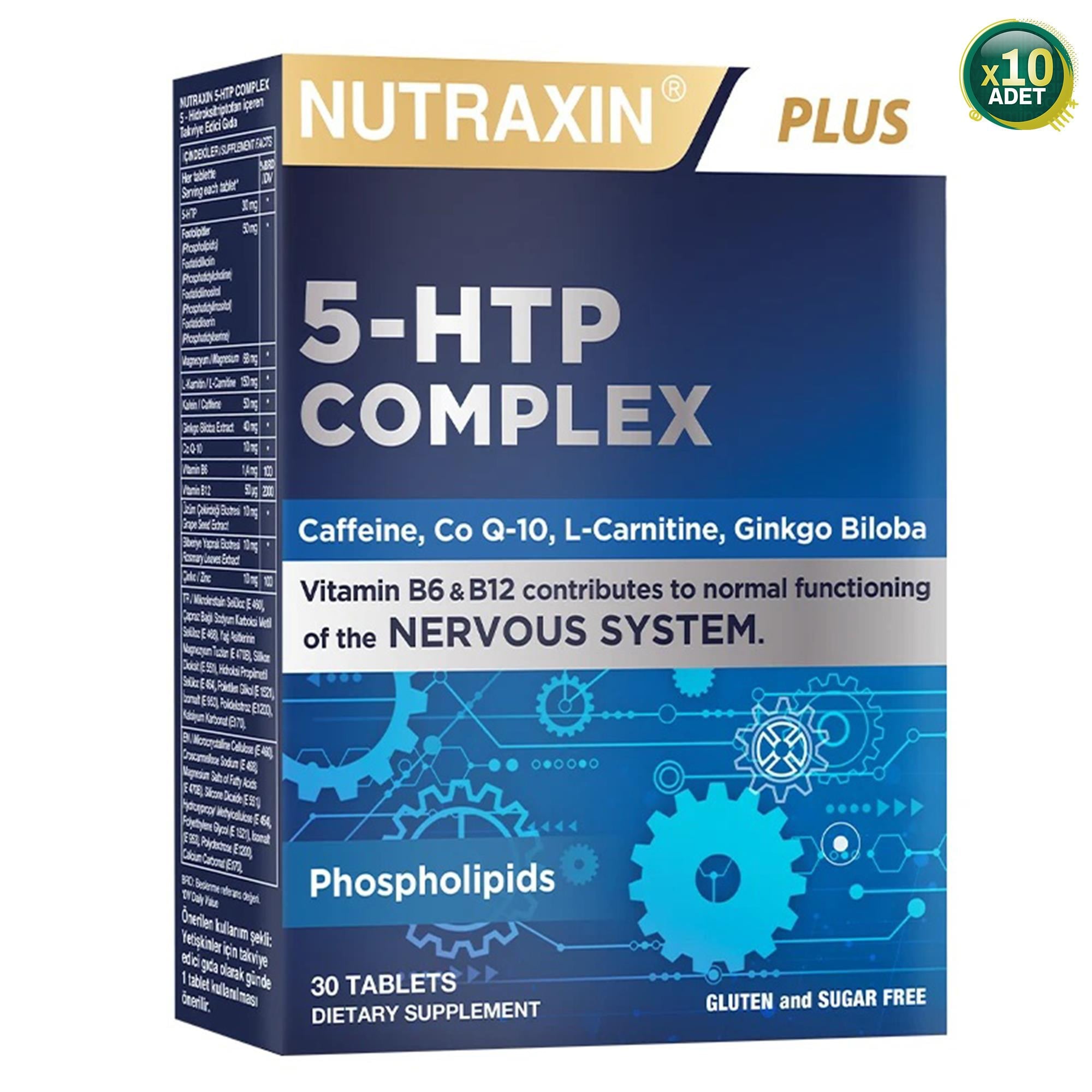 Nutraxin 5-HTP Complex Takviye Edici Gıda 30 Tablet 10'lu (MF-299907-10)
