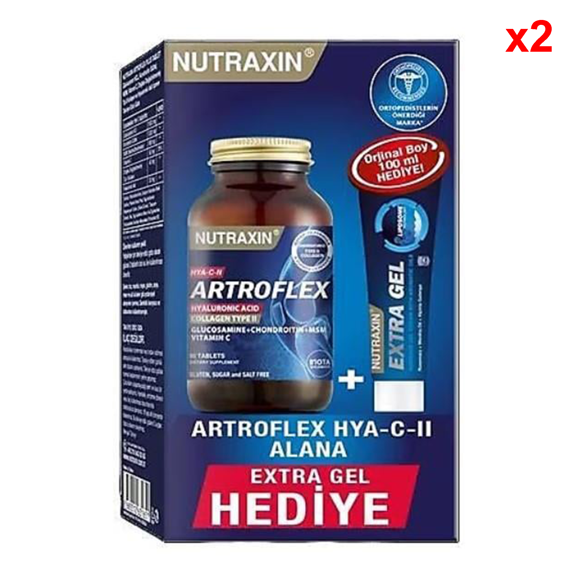 Nutraxin Artroflex HYA-C-II 90 Tablet + Nutraxin Extra Gel 100 Ml 2 Adet