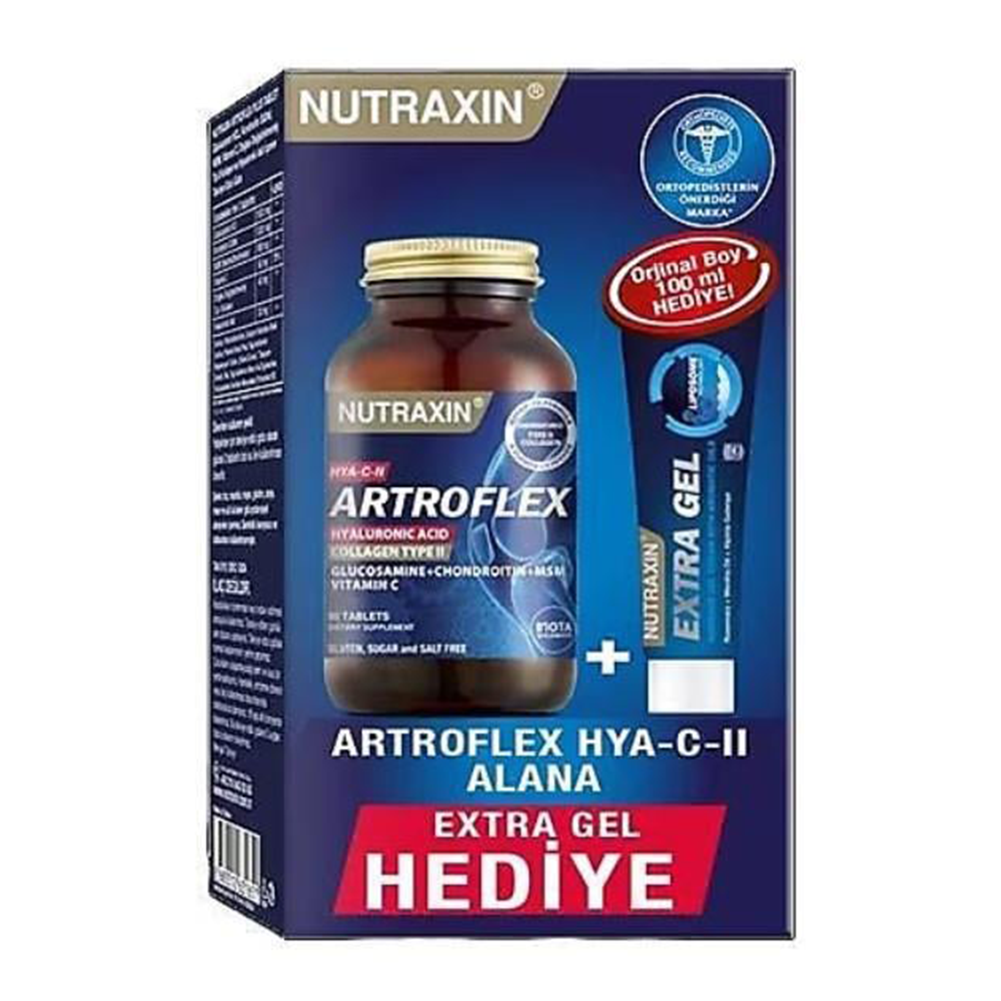 Nutraxin Artroflex HYA-C-II 90 Tablet + Nutraxin Extra Gel 100 Ml