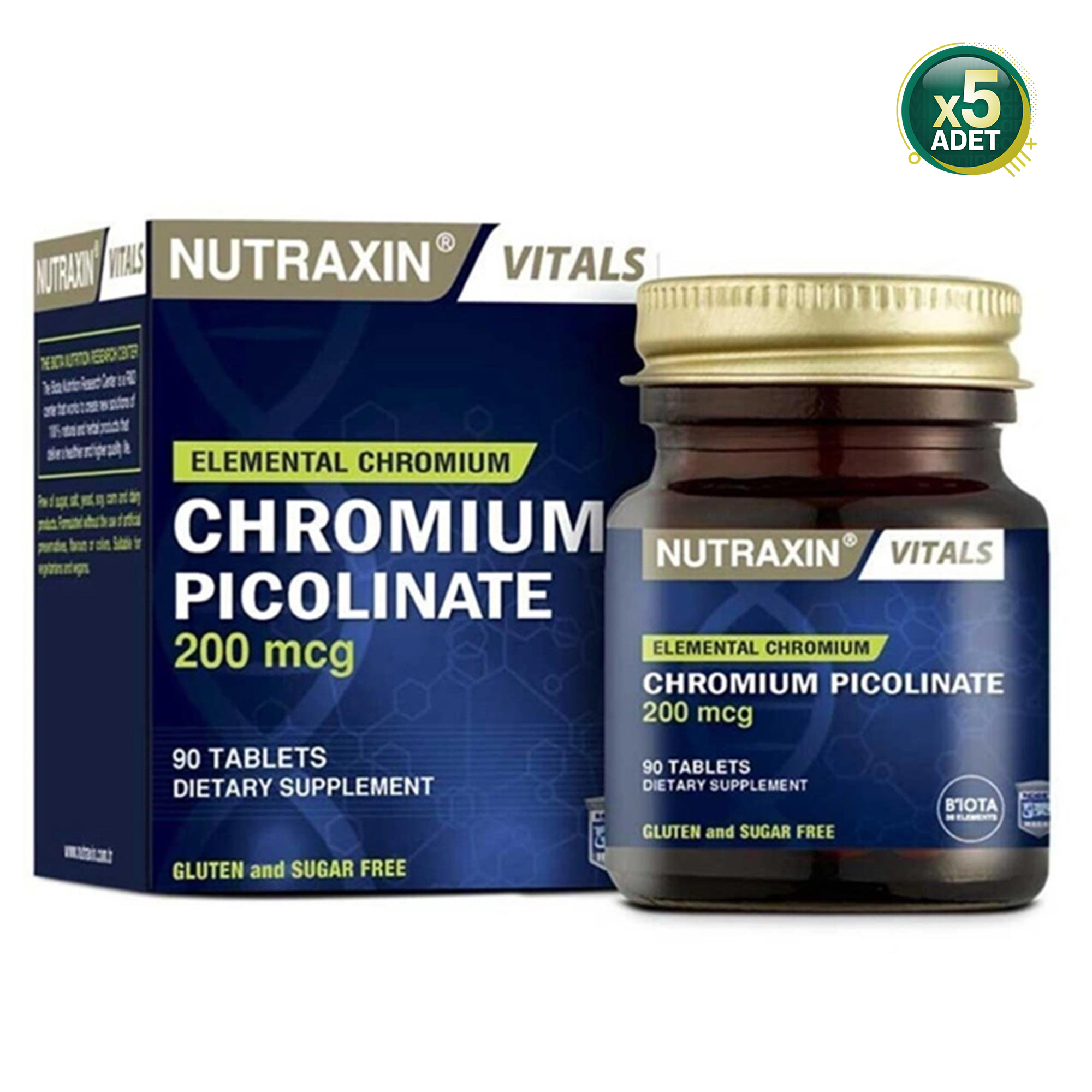 Nutraxin Chromium Picolinate 200 Mcg 90 Tablet 5 Adet