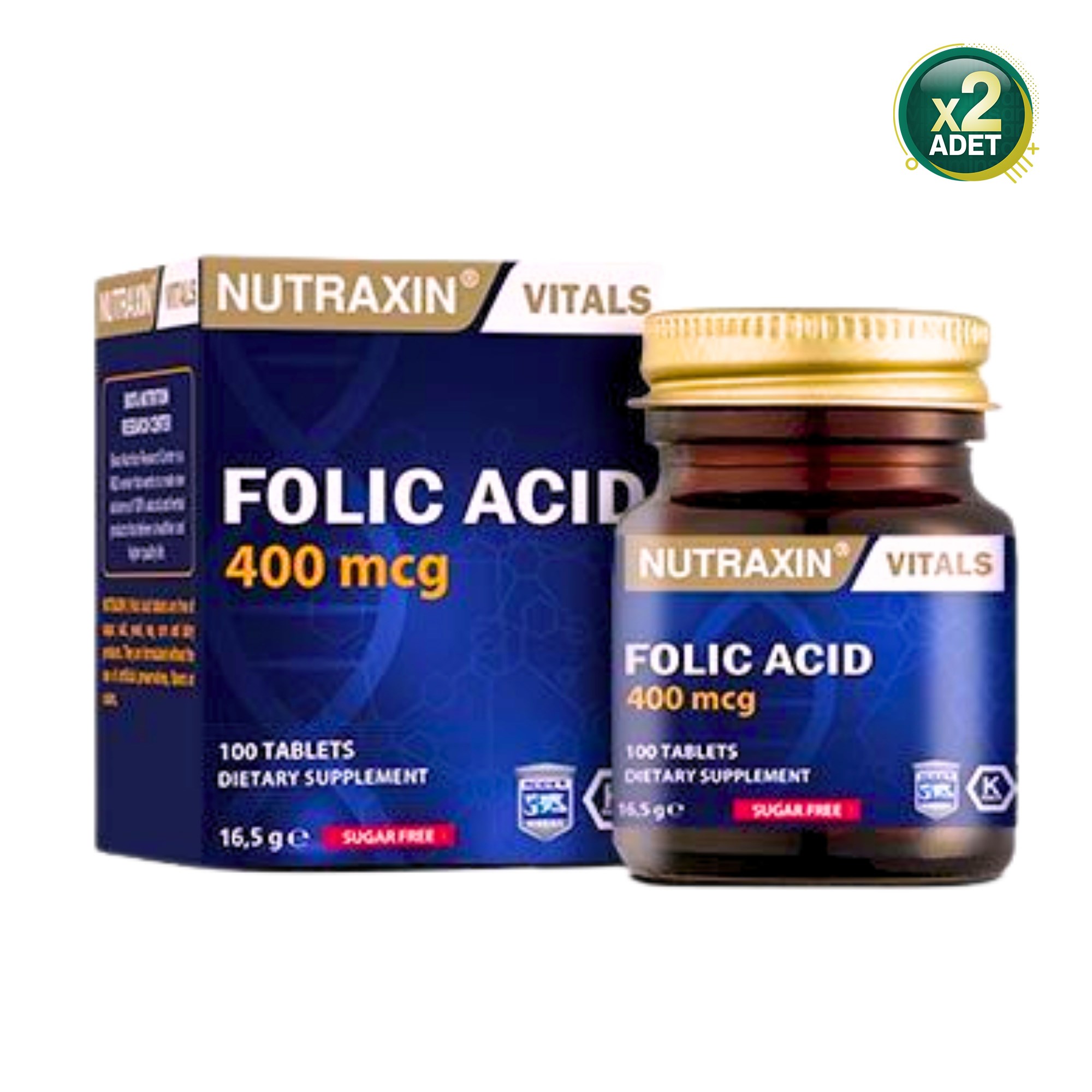 Nutraxin Folic Acid 400 Mcg 100 Tablet 2 Adet