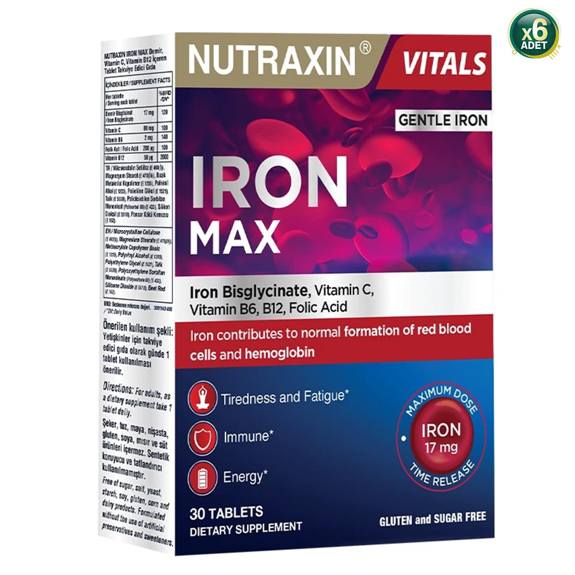 Nutraxin Iron Max 90 Tablet 2'li