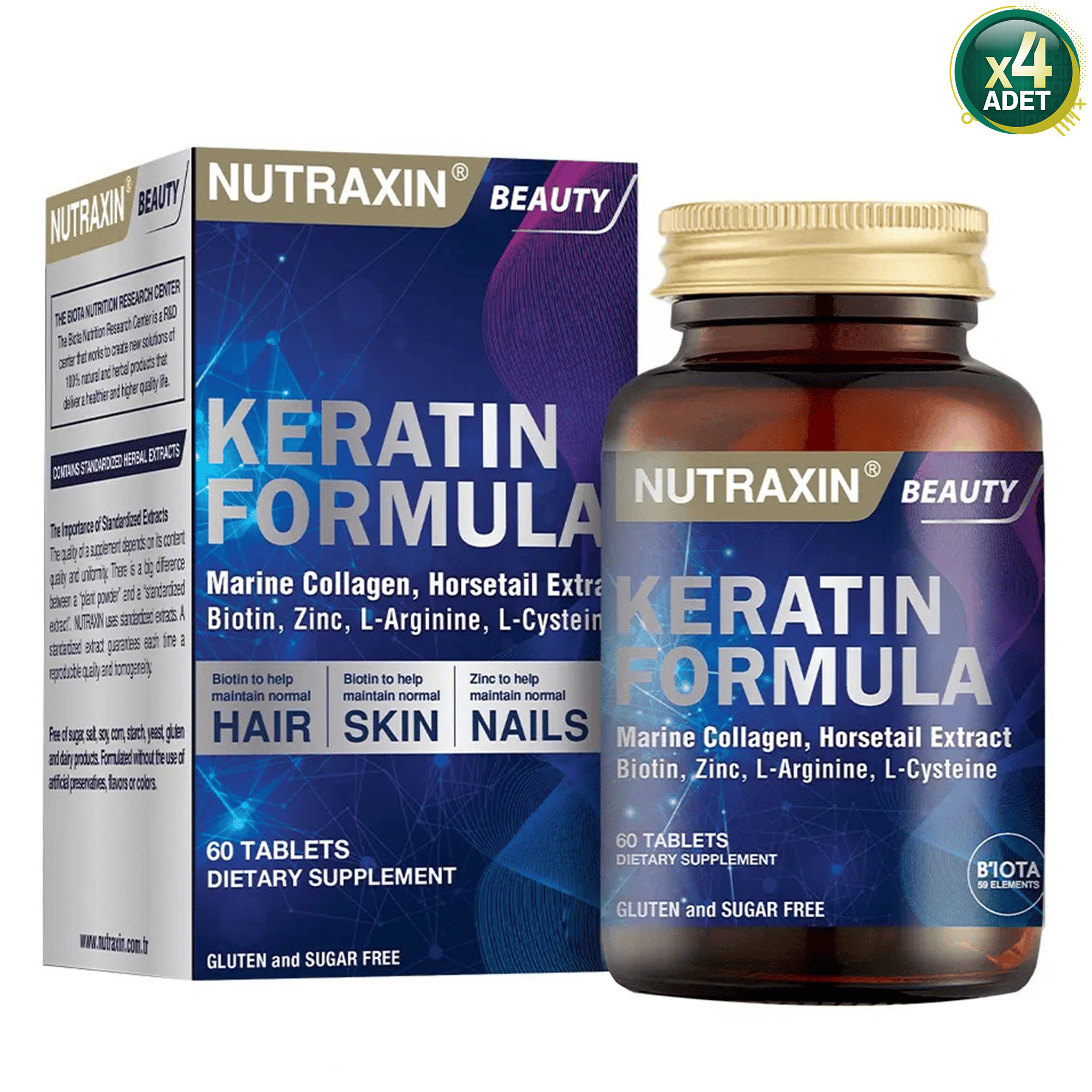 Nutraxin Keratin Formula 60 Tablet 4 Adet