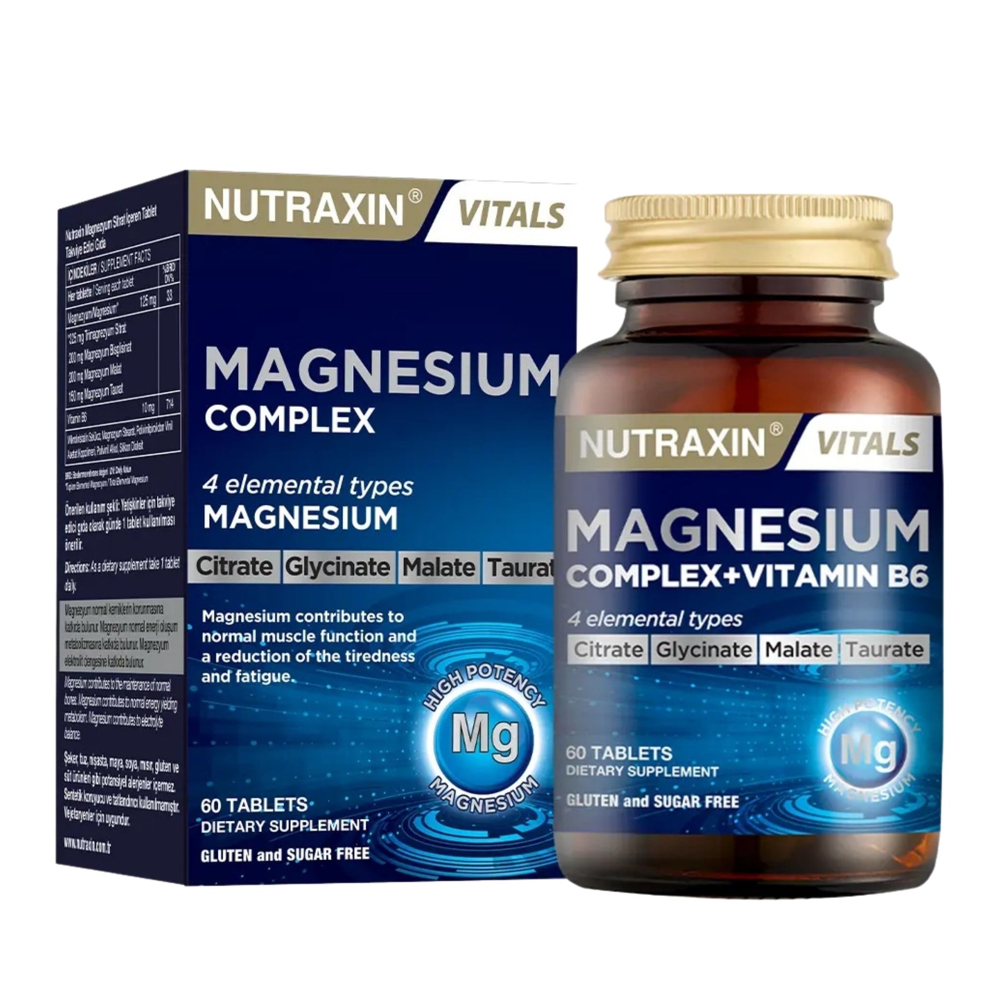 Nutraxin Magnesium Complex + Vitamin B6 60 Tablet - SKT:07/2028