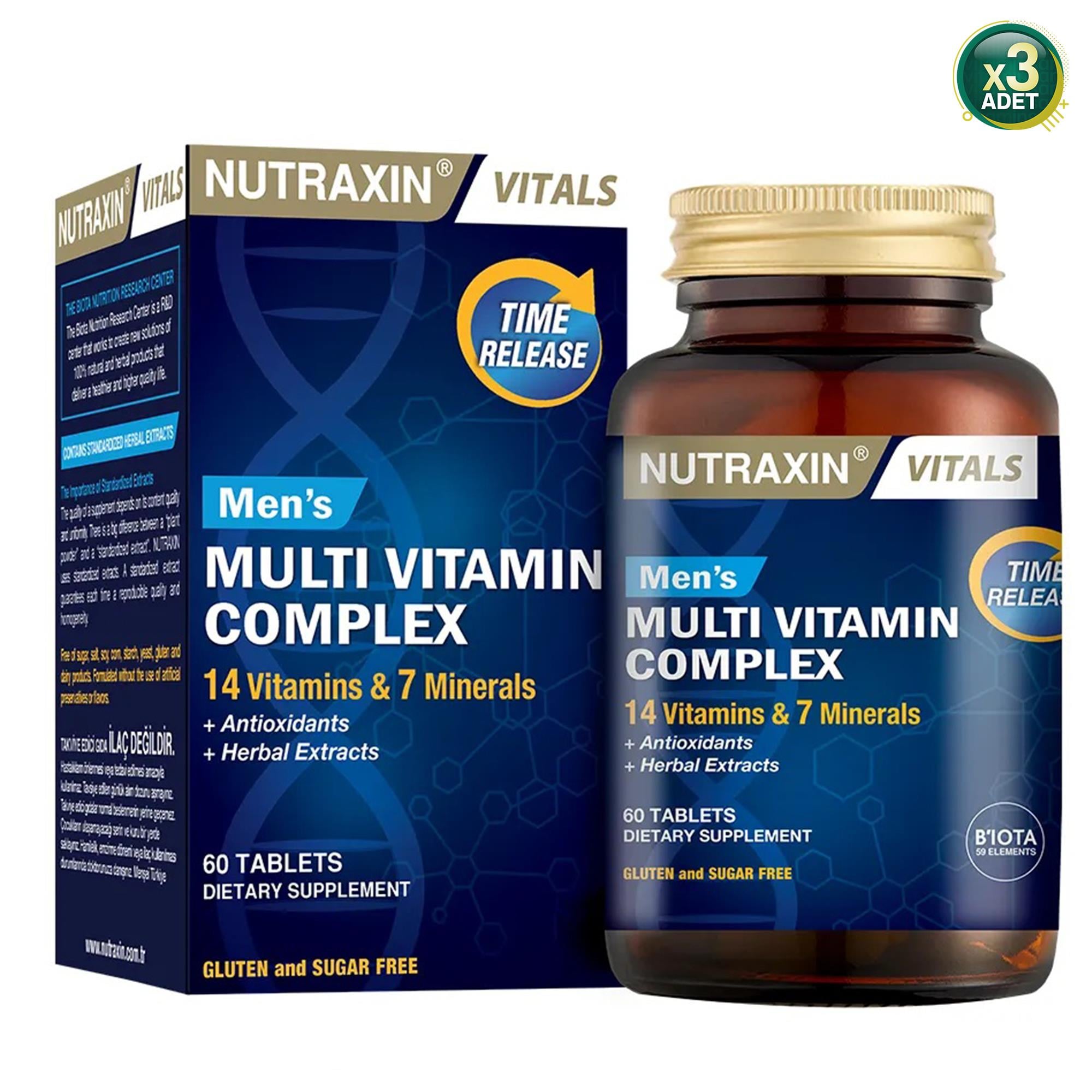 Nutraxin Men's Multivitamin Complex 60 Tablet 3'lü