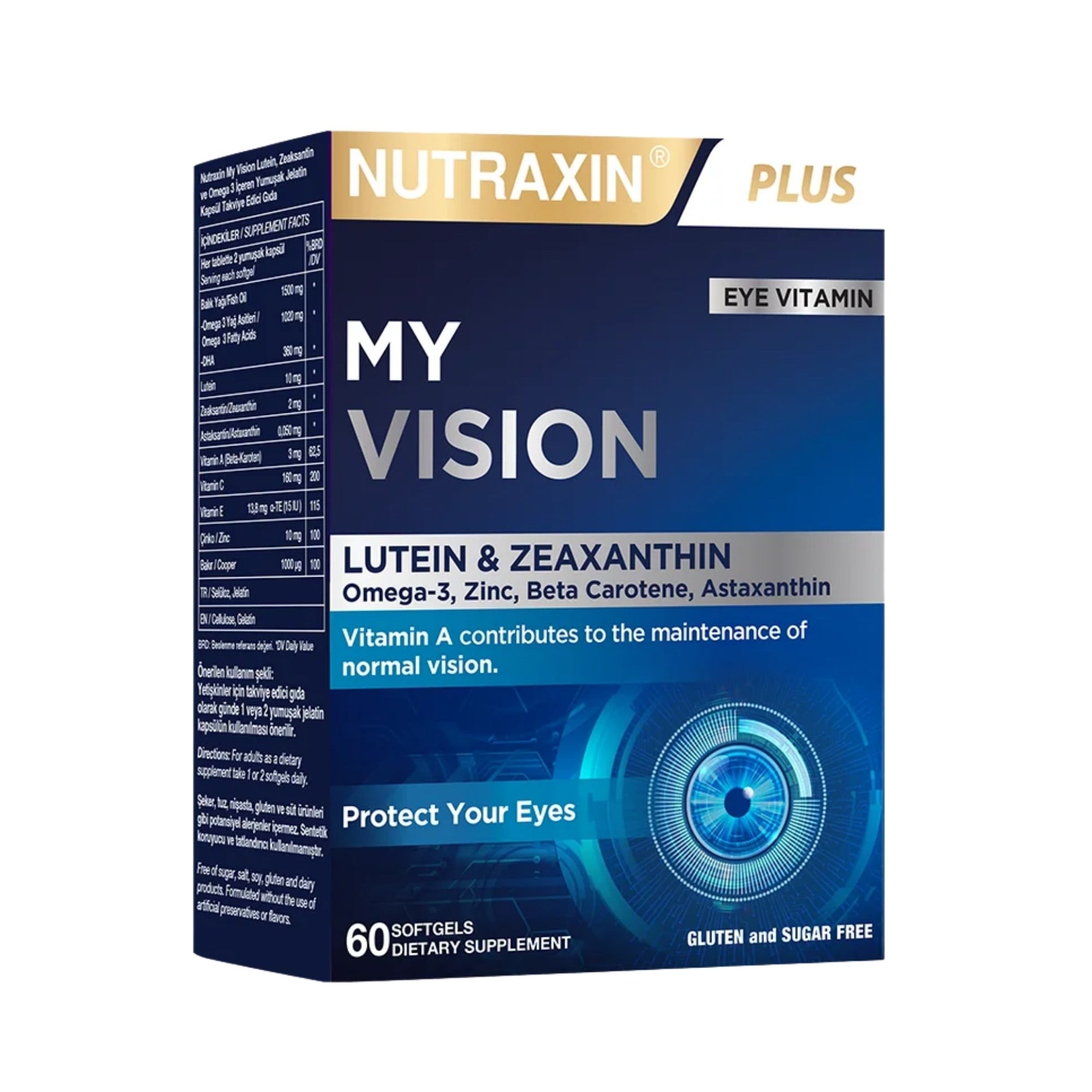Nutraxin Plus My Vision Göz Vitamini Lutein Zeaksantin 60 Kapsül