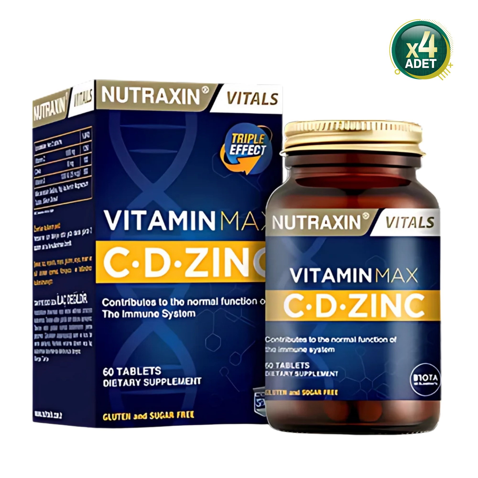 Nutraxin Vitamin Max C-D-Çinko 60 Tablet 4 Adet