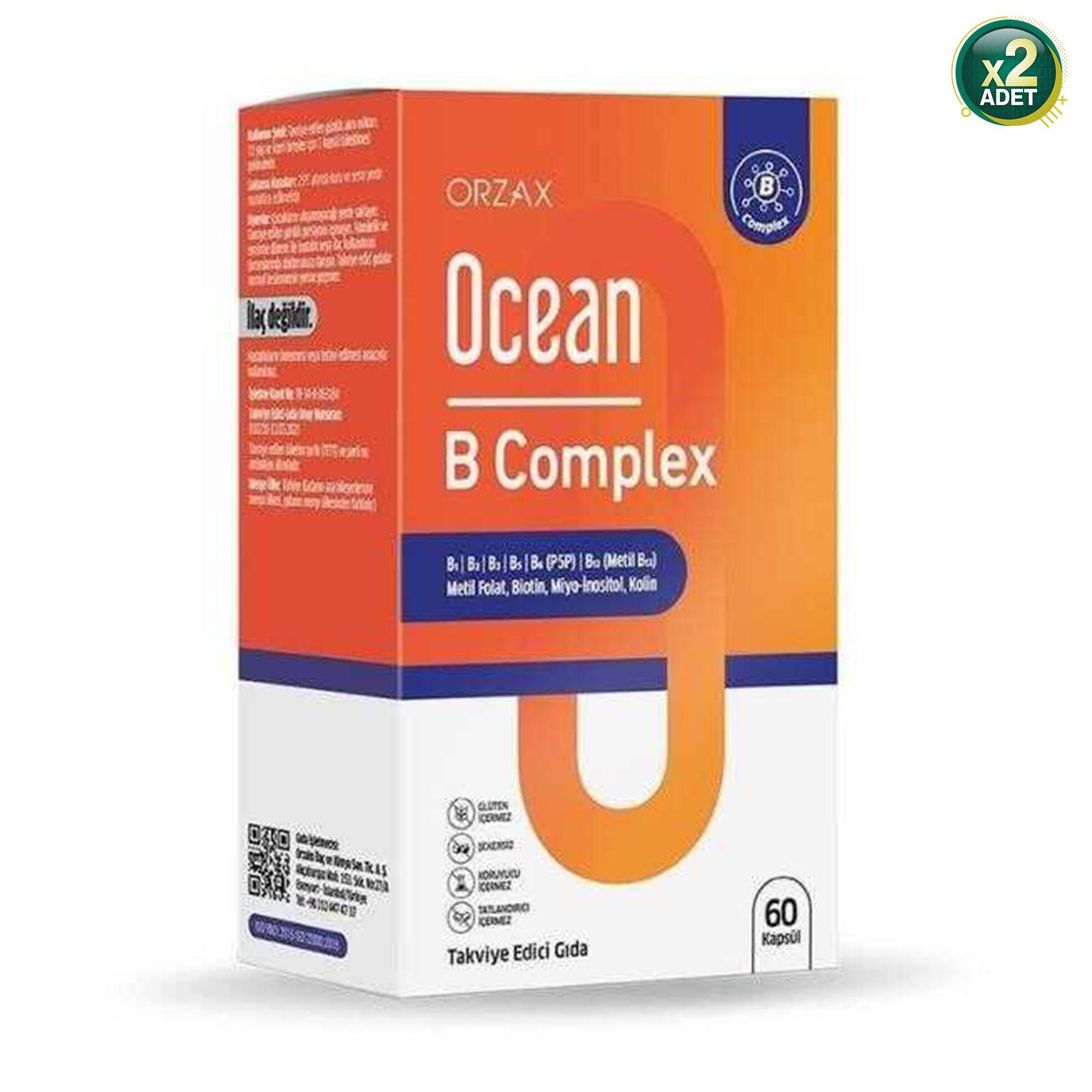 Ocean B Complex 60 Kapsül 2 Adet - Aromasız