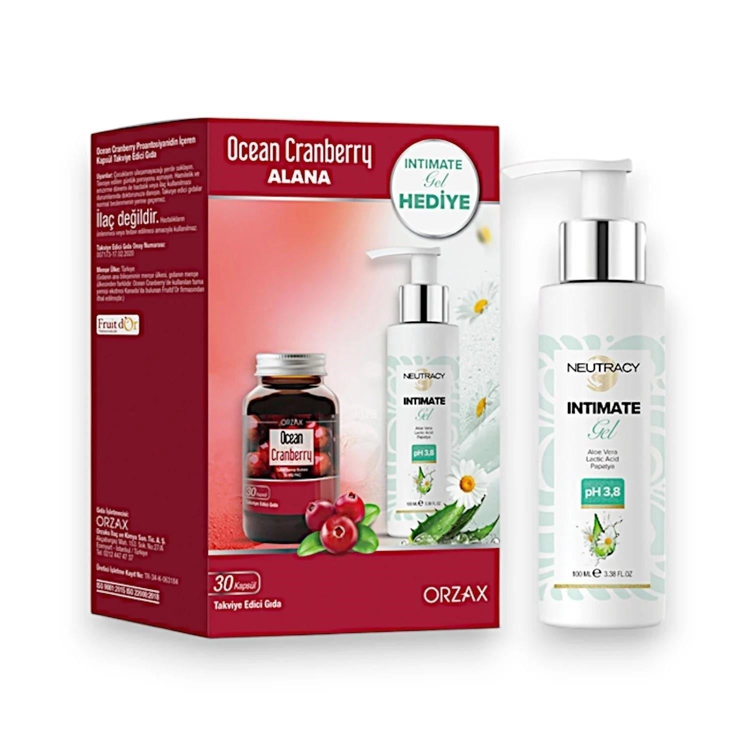 Ocean Cranberry 30 Kapsül Neutracy İntimate Gel 100 ml Hediyeli