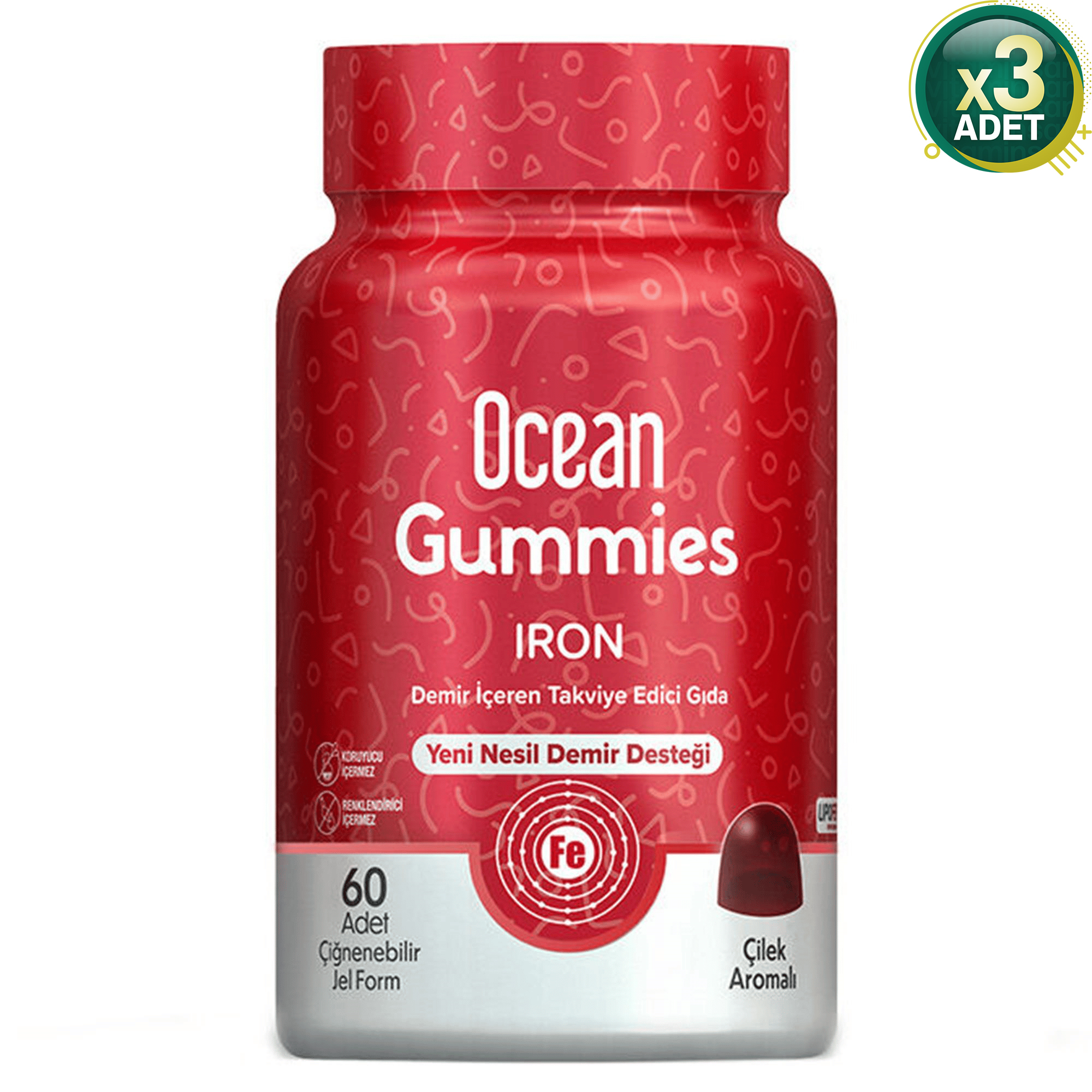 Ocean Gummies Iron 60 Jel Form 3'lü