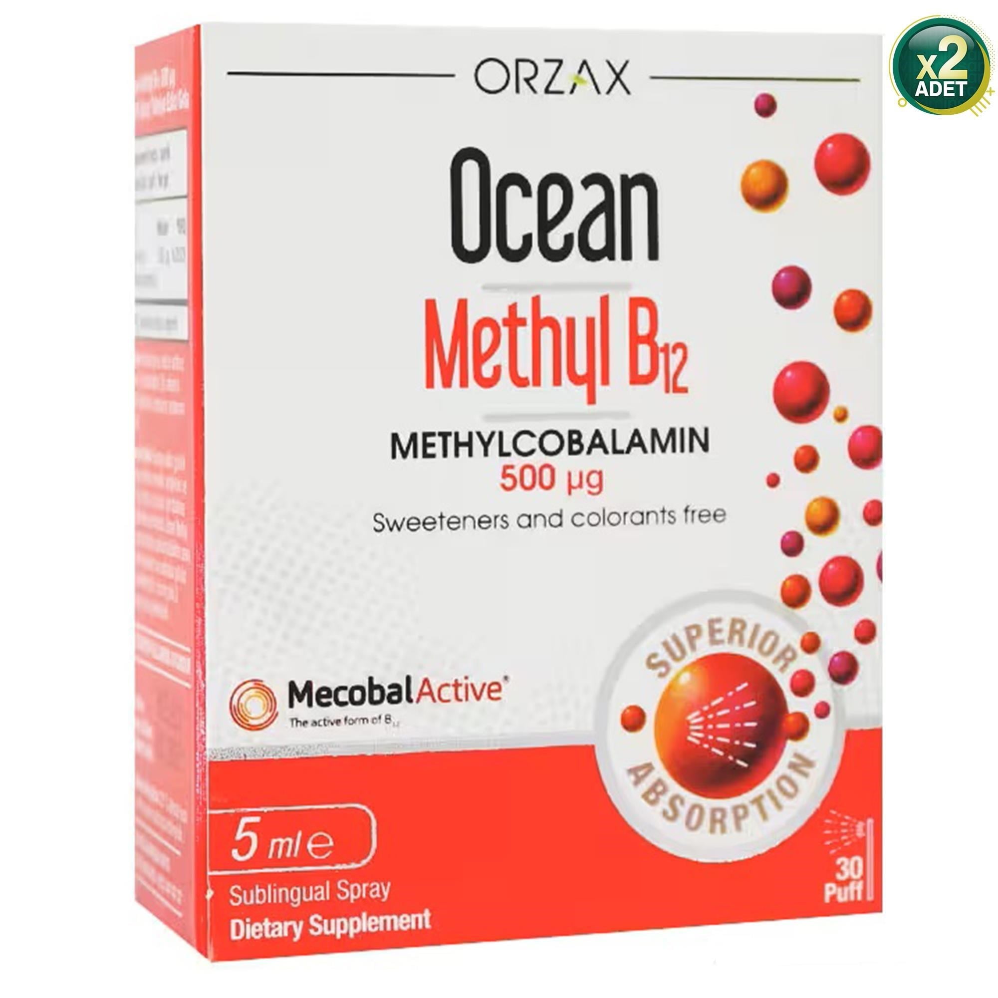 Ocean Methyl B12 500 Mcg 5 mL Sprey 2 Adet