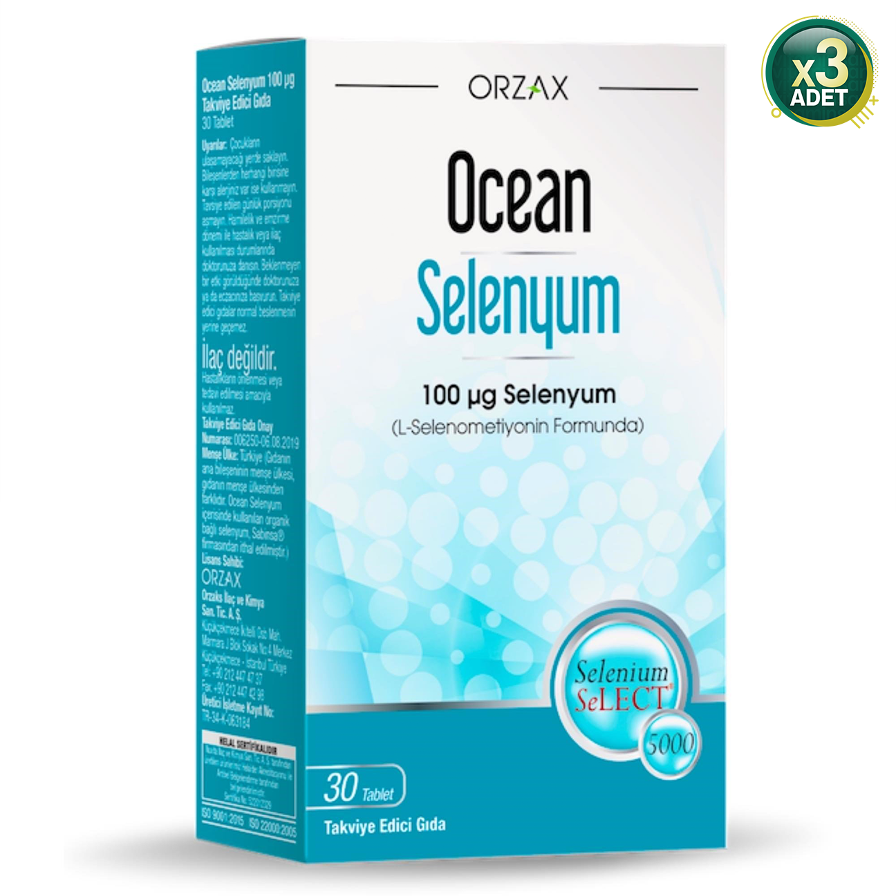 Ocean Selenyum 100 mcg 30 Tablet 3'lü