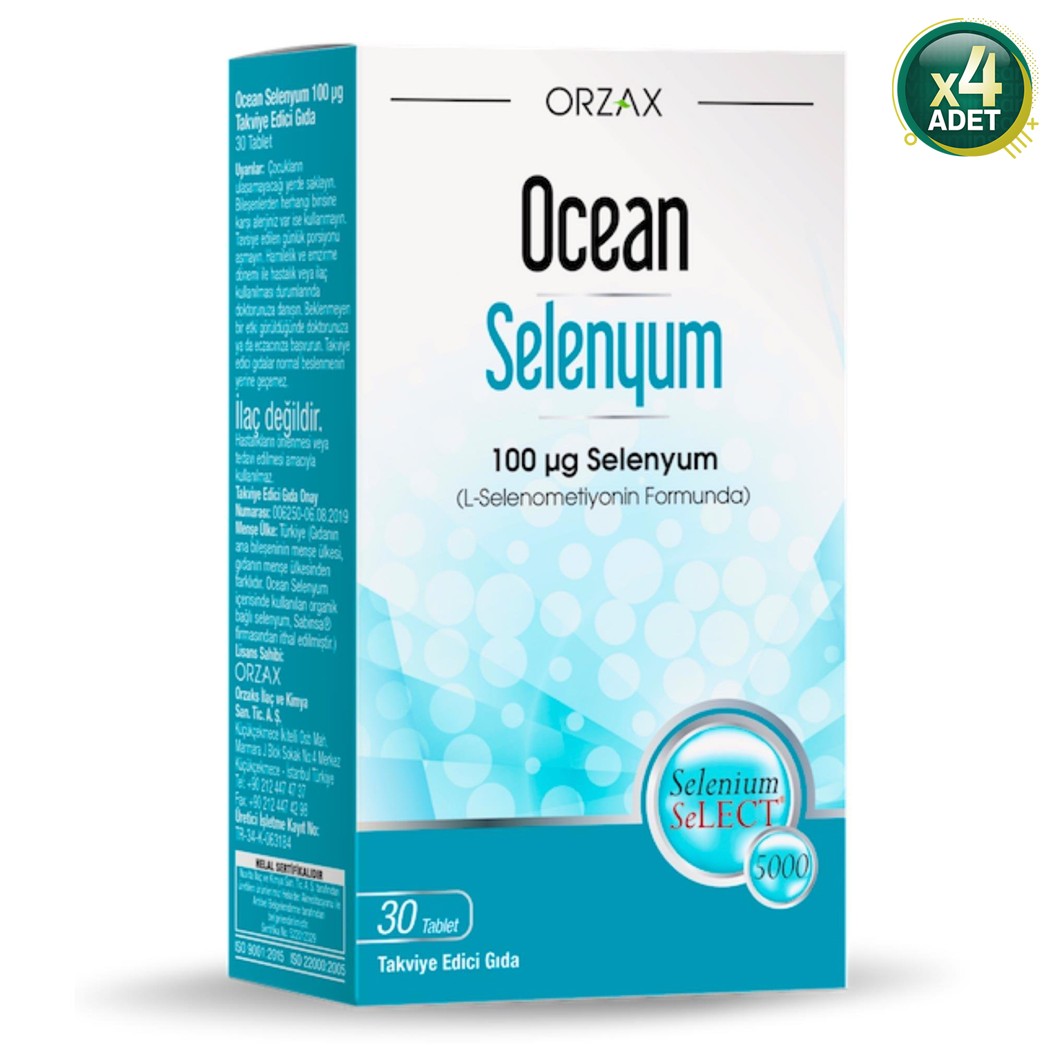 Ocean Selenyum 100 mcg 30 Tablet 4 Adet