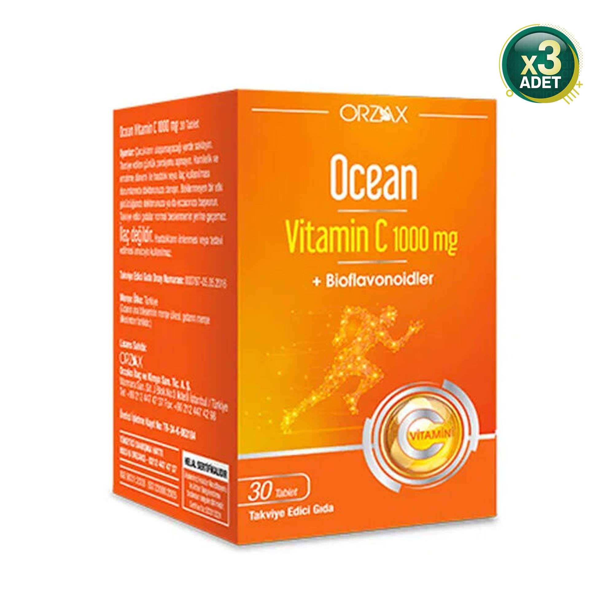 Ocean Vitamin C 1000 mg 30 Tablet 3'lü