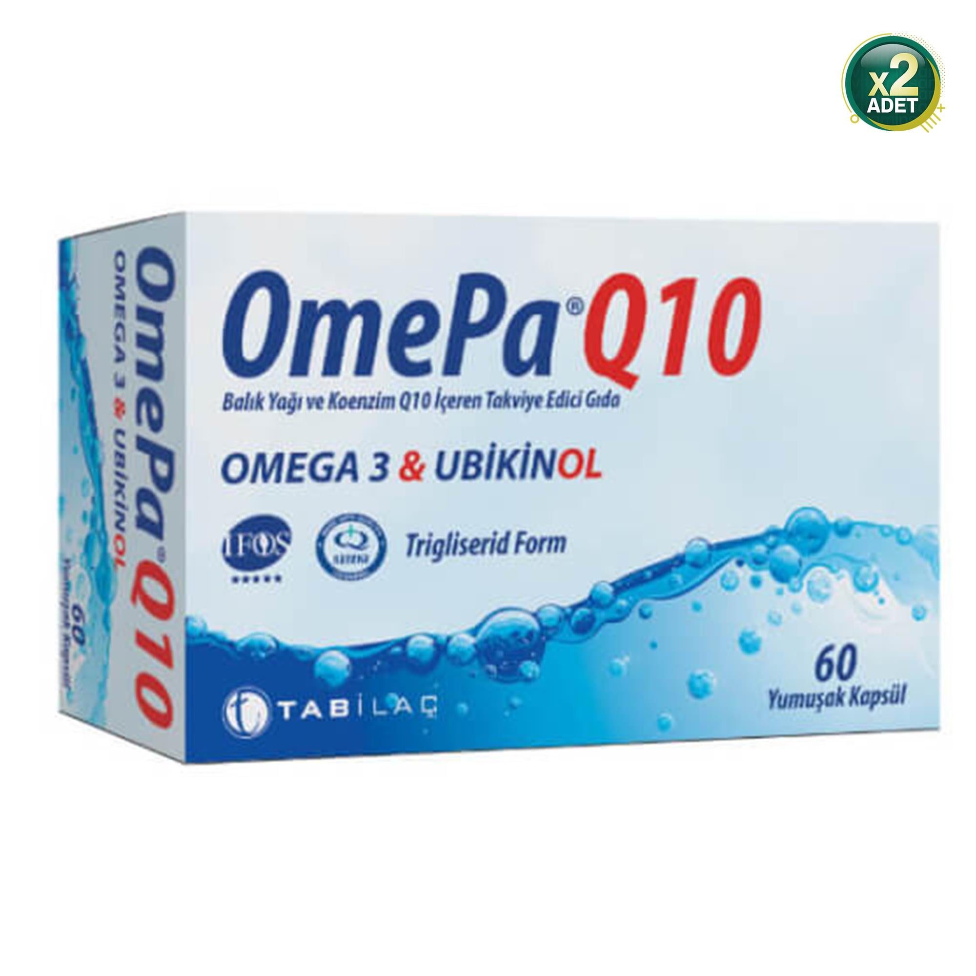 OmePa Q10 Omega 3 Ubiquinol 60 Kapsül 2 Adet