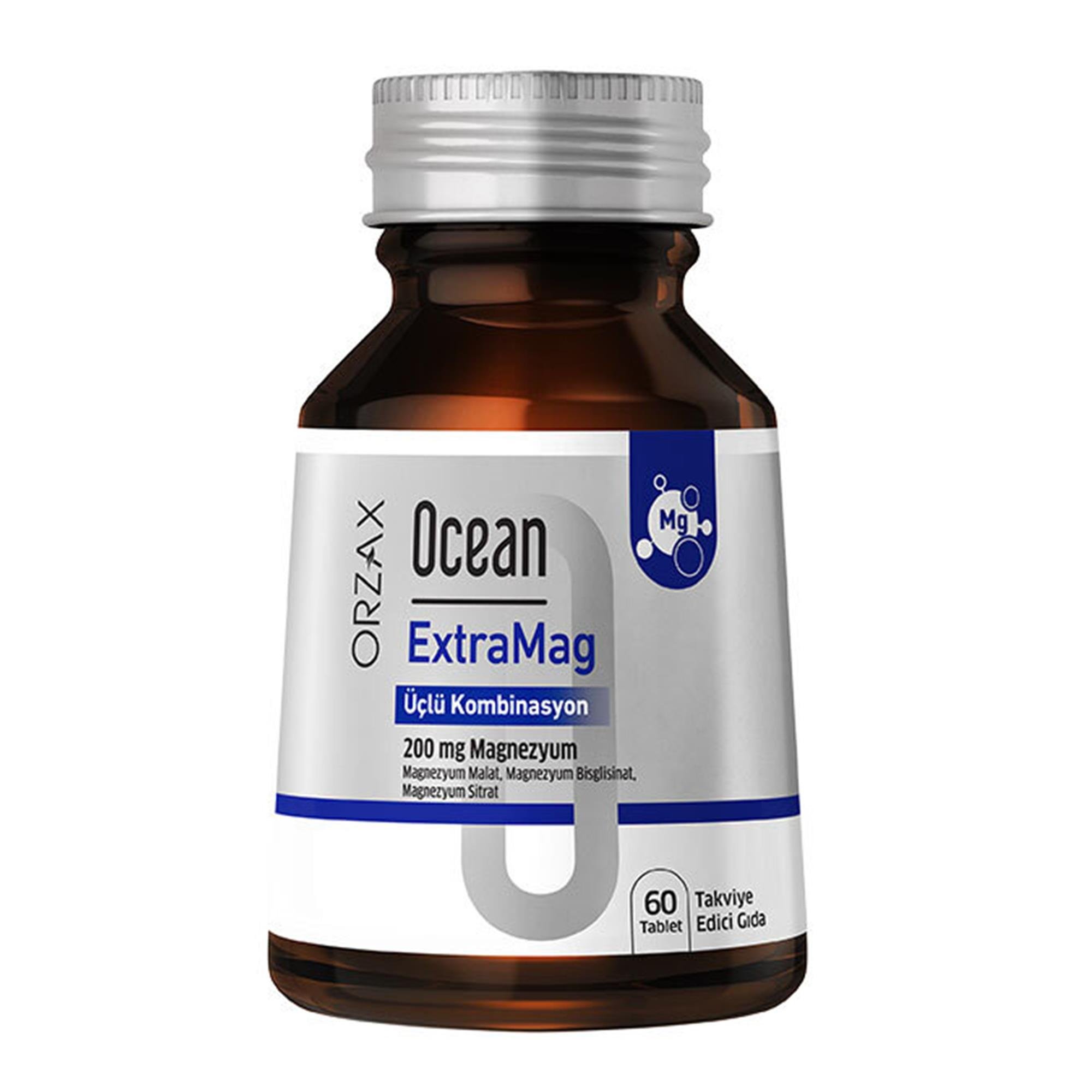 Orzax Ocean ExtraMag Üçlü Magnezyum Kombinasyonu 60 Tablet