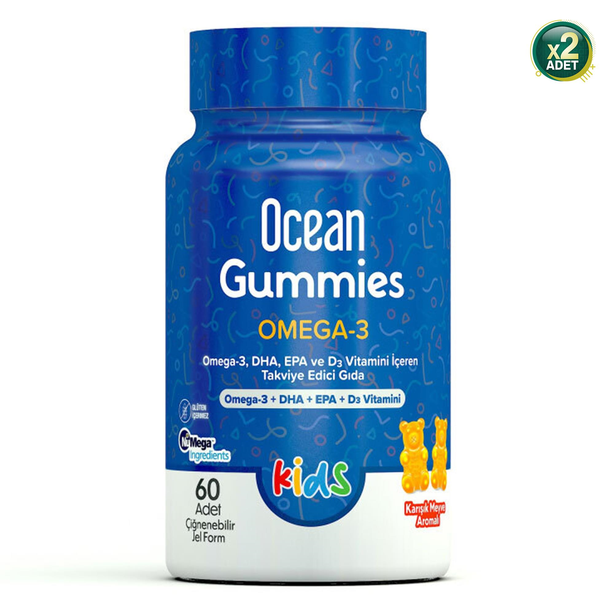 Orzax Ocean Gummies Omega 3 60 Adet Çiğnenebilir Jel Form 2 Adet - Aromasız
