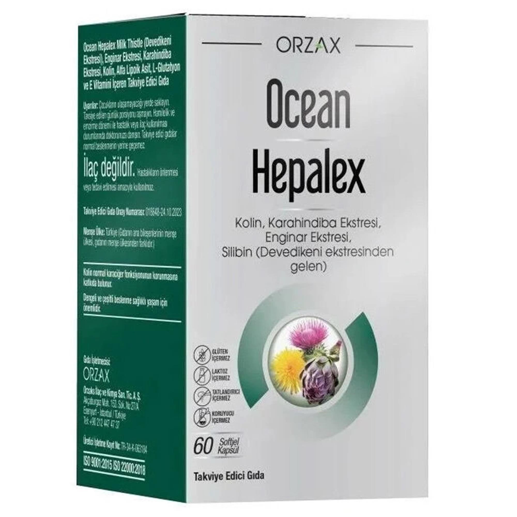 Orzax Ocean Hepalex Takviye Edici Gıda 60 Kapsül