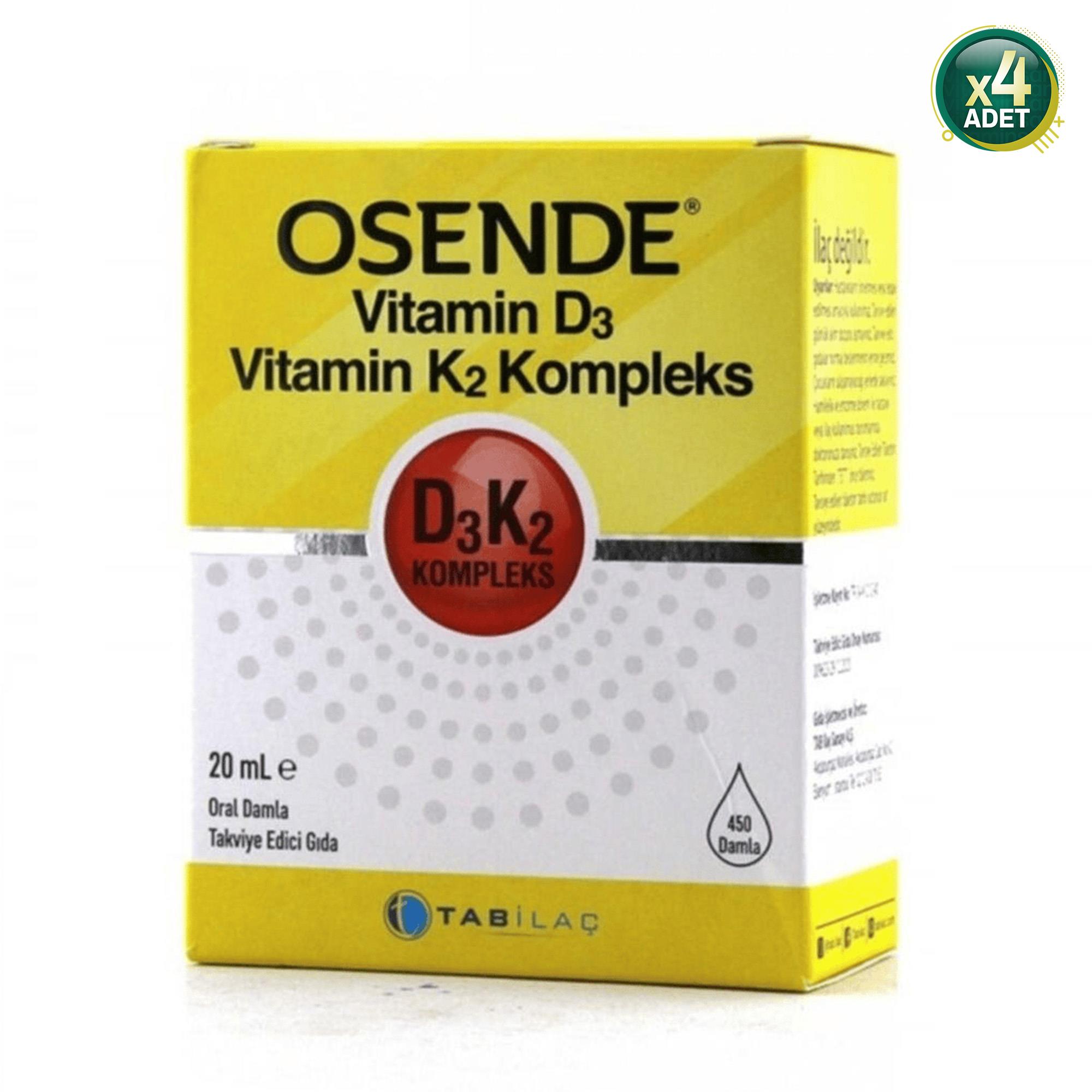Osende D3K2 Complex Damla 20 ml 4 Adet