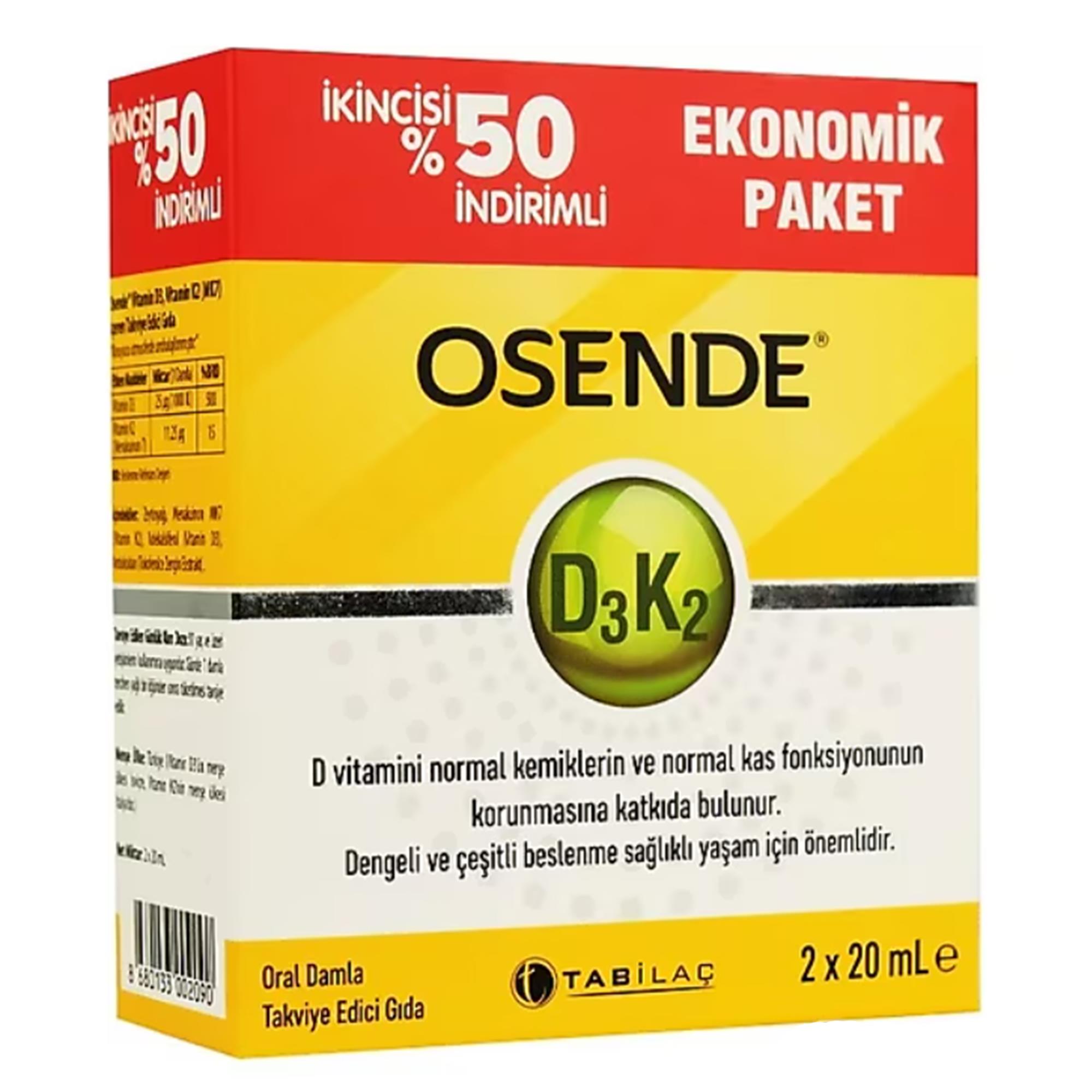 Osende D3k2 Damla 20 Ml - Ikincisi %50 Indirimli
