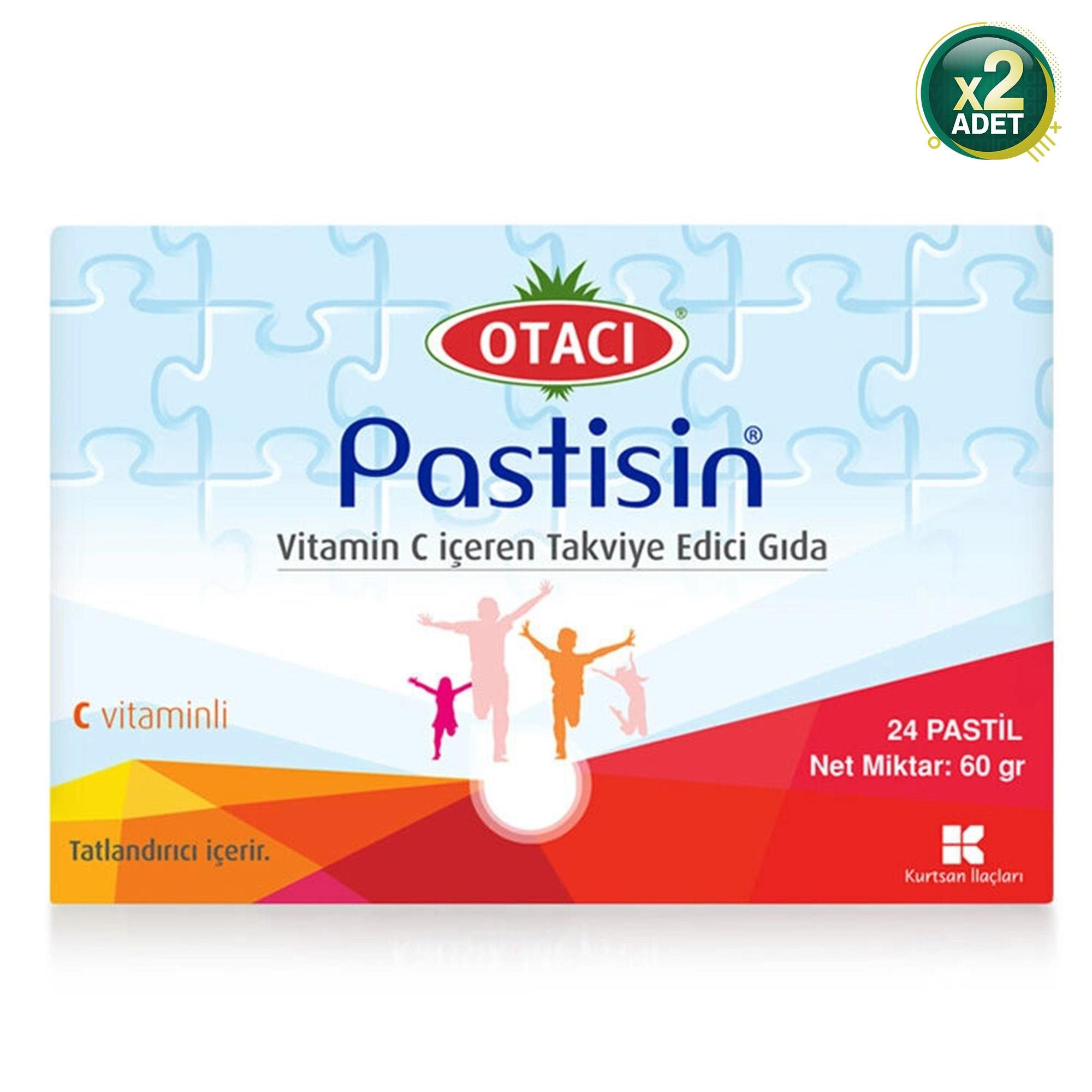 Otacı Pastisin Çocuk C Vitaminli Karışık Meyveli 24 Pastil 2 Adet