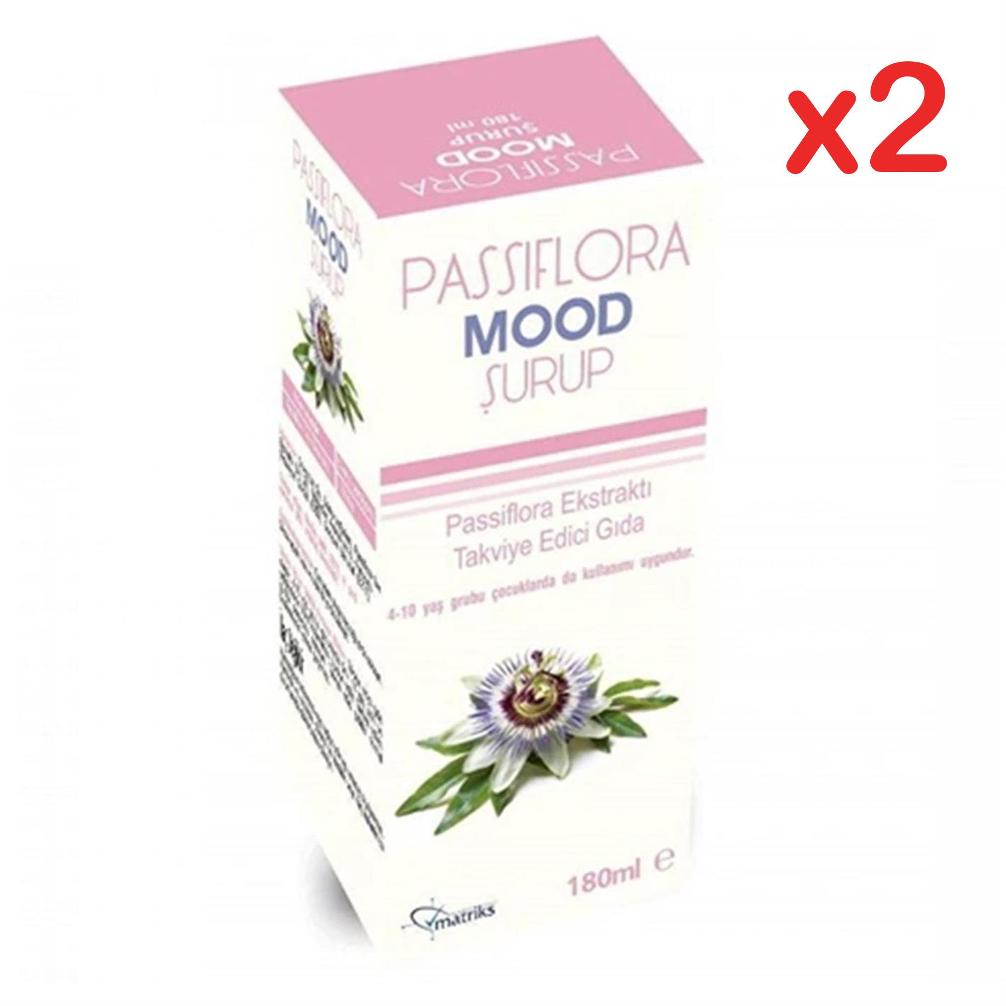 Passif Mood Şurup Passiflora Ekstraktı Takviye Edici Gıda 180ml 2 Adet 