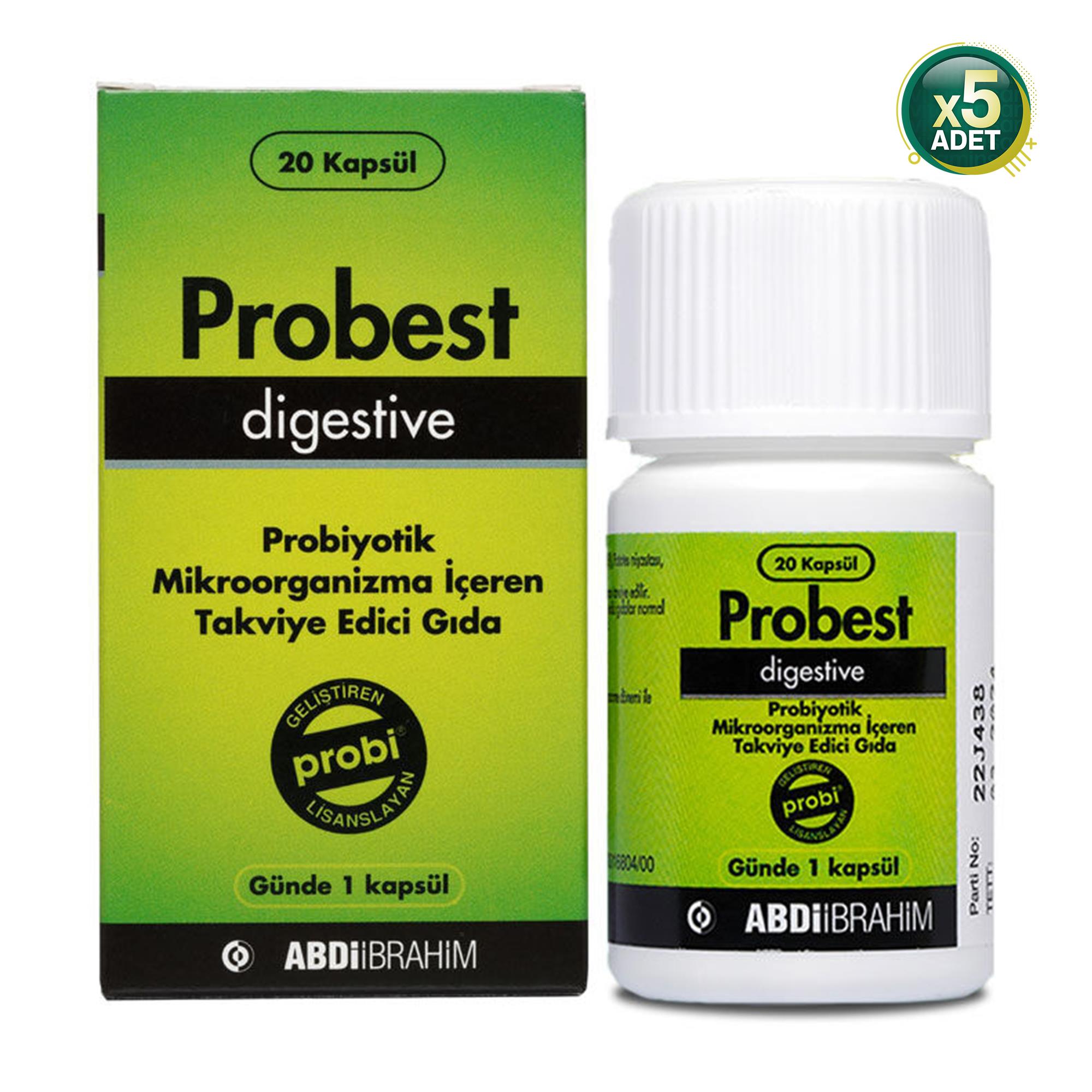 Probest Digestive Probiyotik 20 Kapsül 5'li