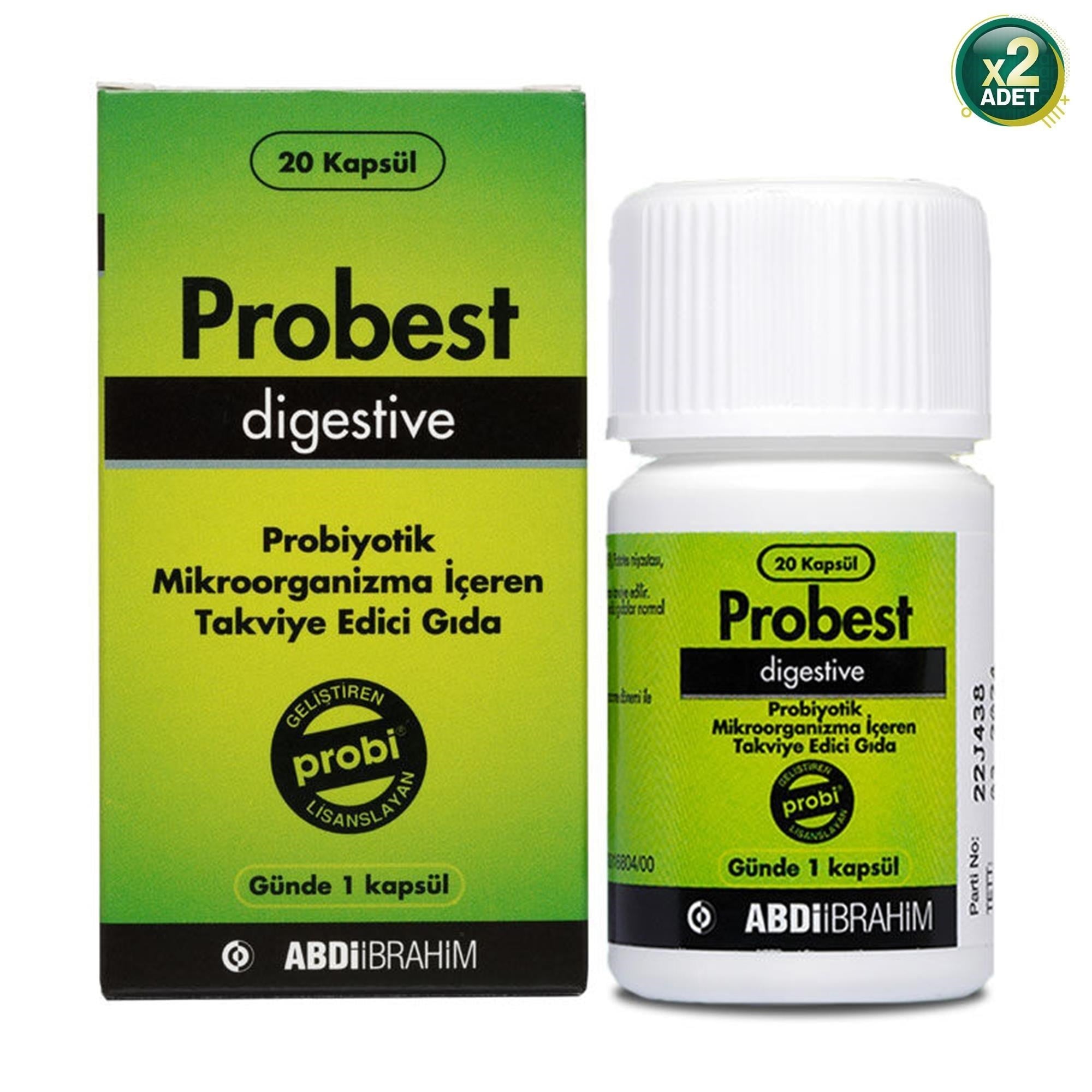 Probest Digestive Probiyotik Takviye Edici Gıda 20 Kapsül 2 Adet