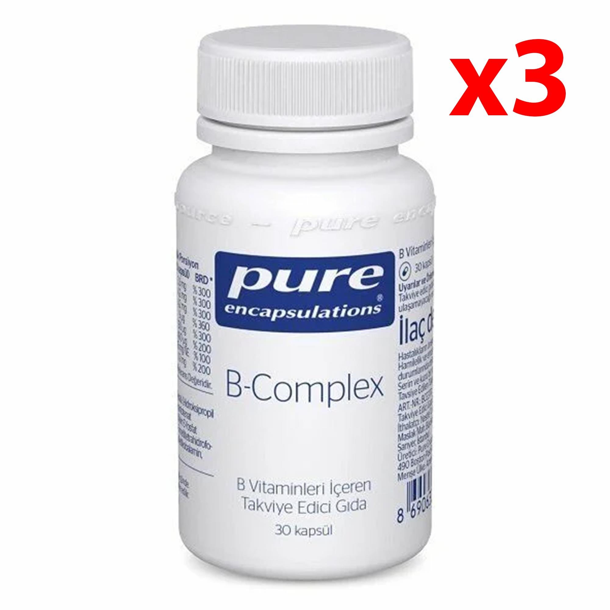 Pure Encapsulations B Complex 30 Kapsül 3 Adet