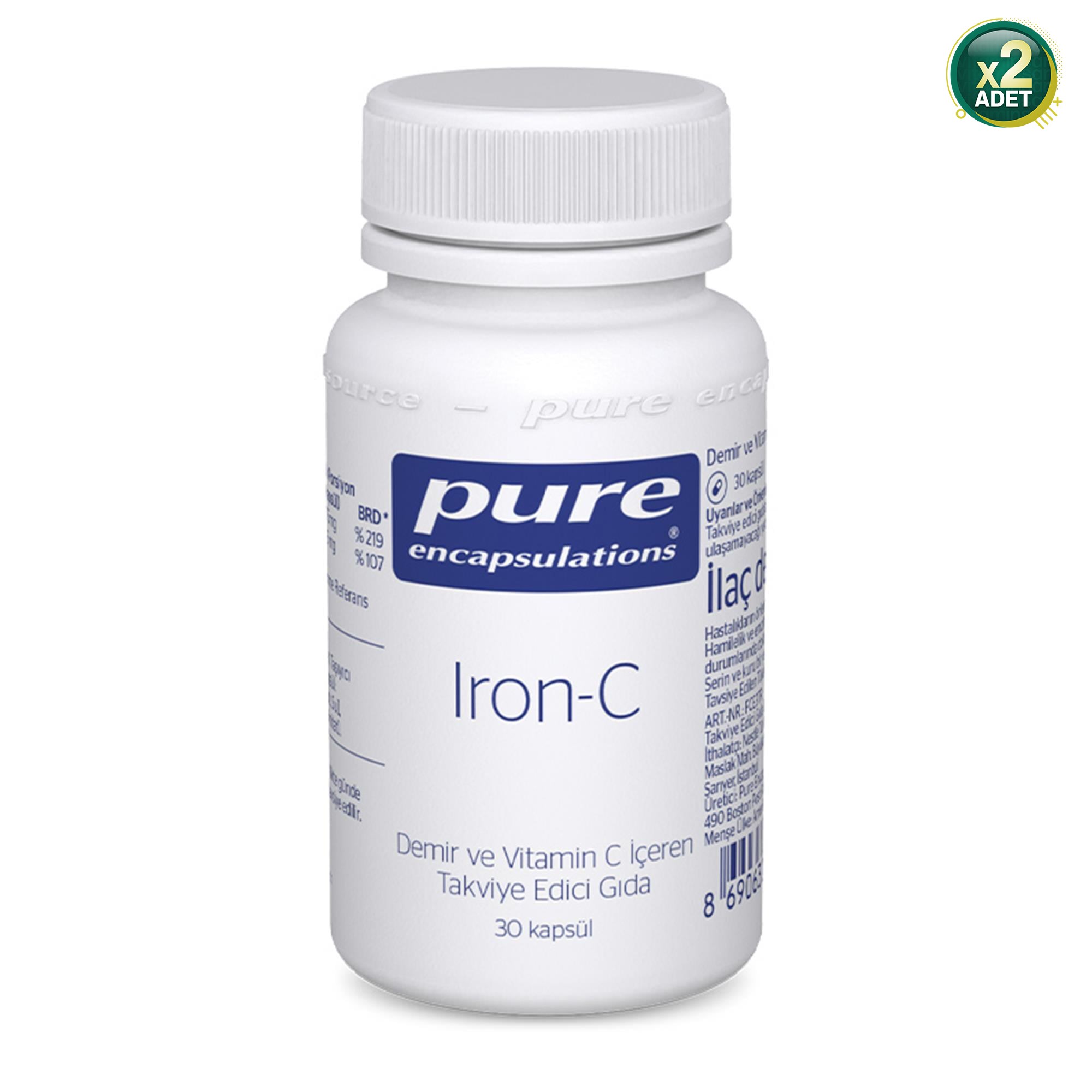 Pure Encapsulations Iron-C 30 Kapsül 2 Adet