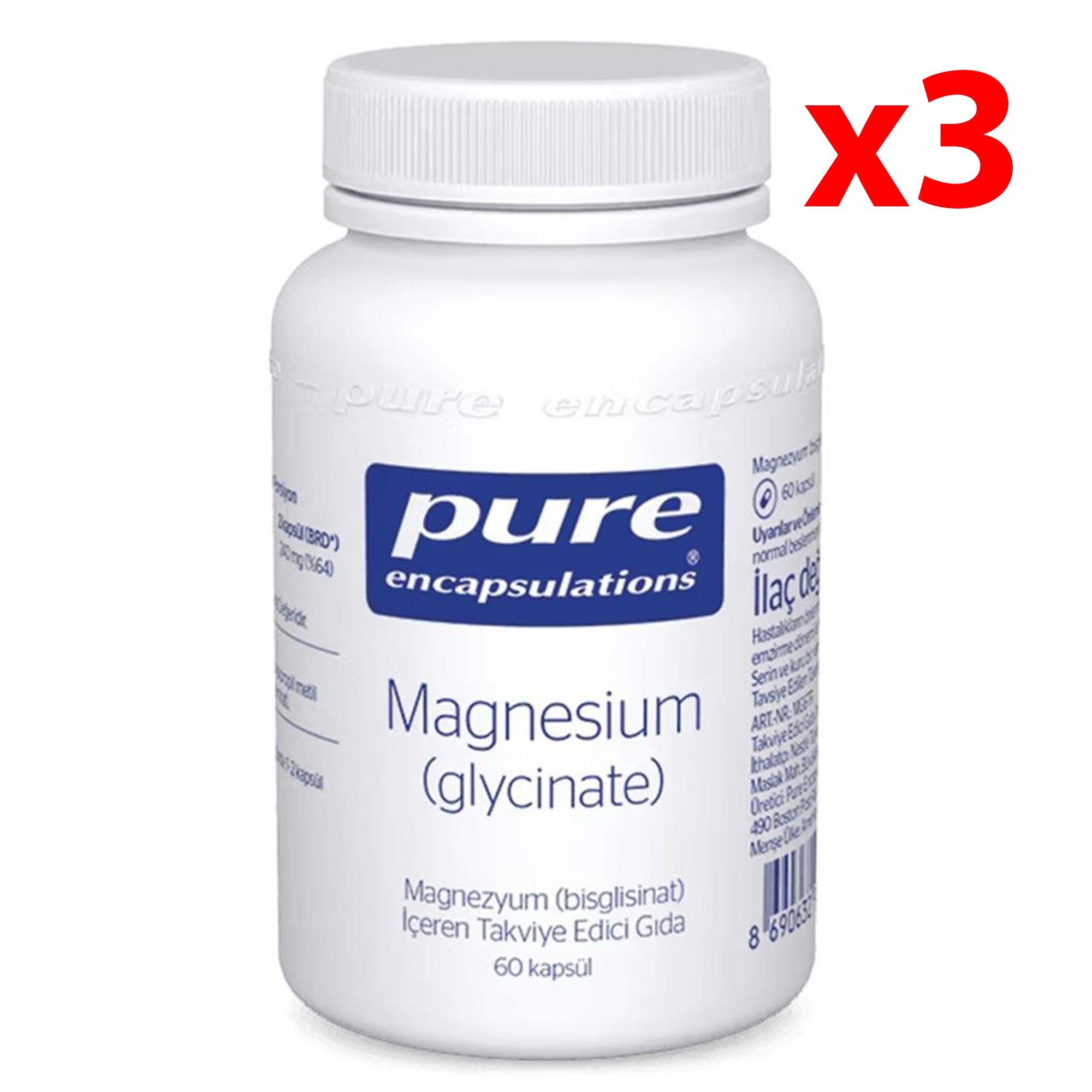 Pure Encapsulations Magnesium (glycinate) 60 Kapsül 3 Adet
