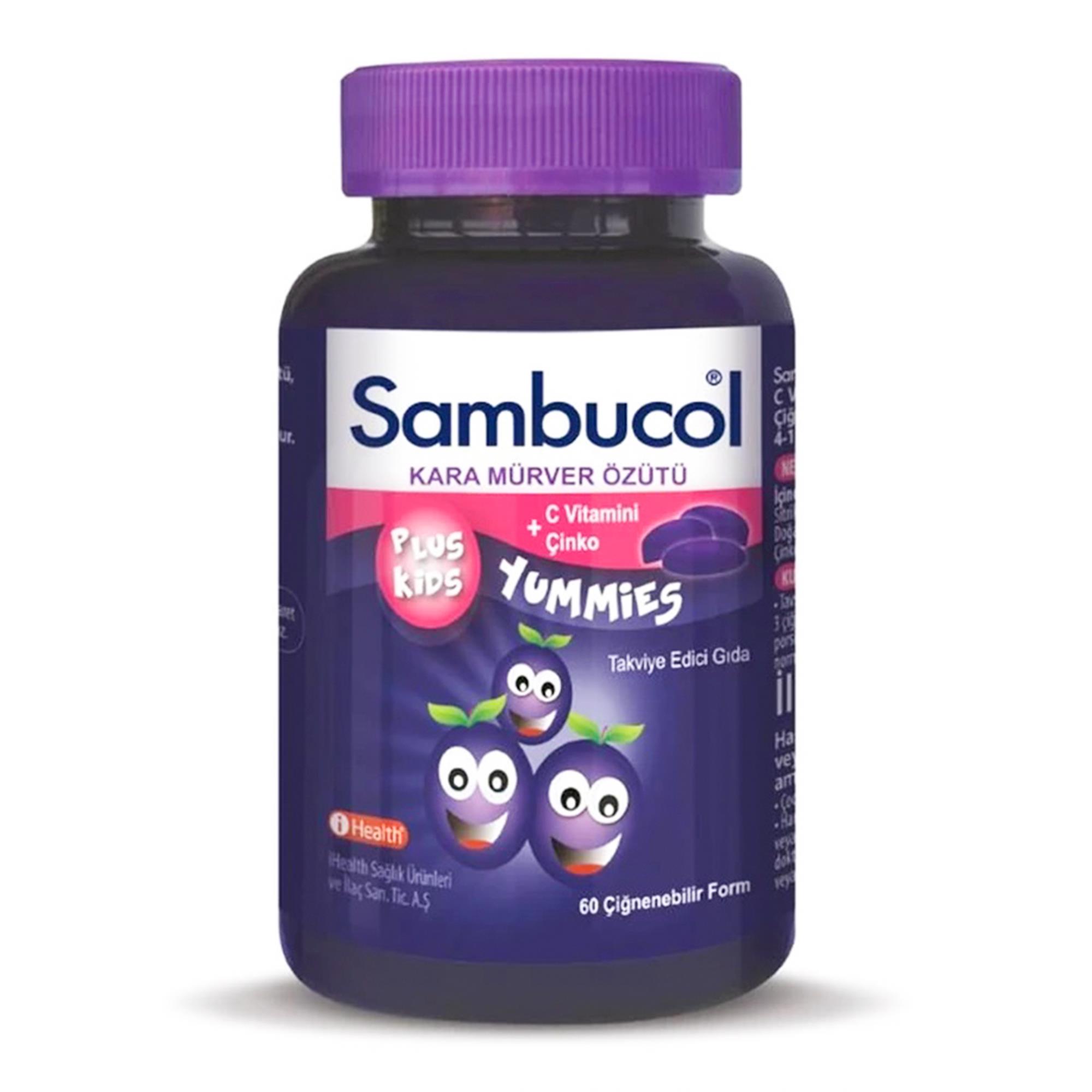Sambucol Plus Kids Yummies Çocuklar İçin Takviye Edici Gıda 60 Tablet