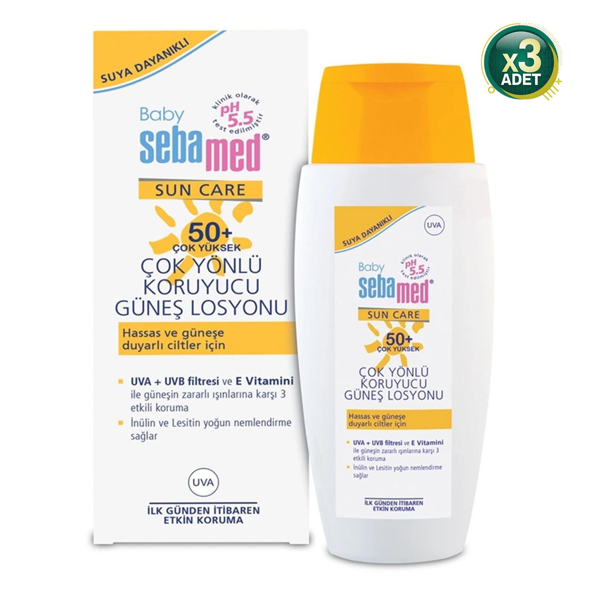 Sebamed 50 Faktör Bebek Güneş Losyonu 150 ml 3 Adet