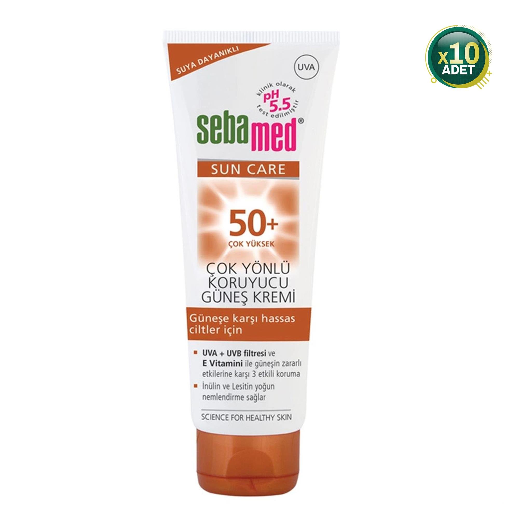 Sebamed SPF 50 Çok Yönlü Koruyucu Güneş Kremi 75 ml 10 Adet