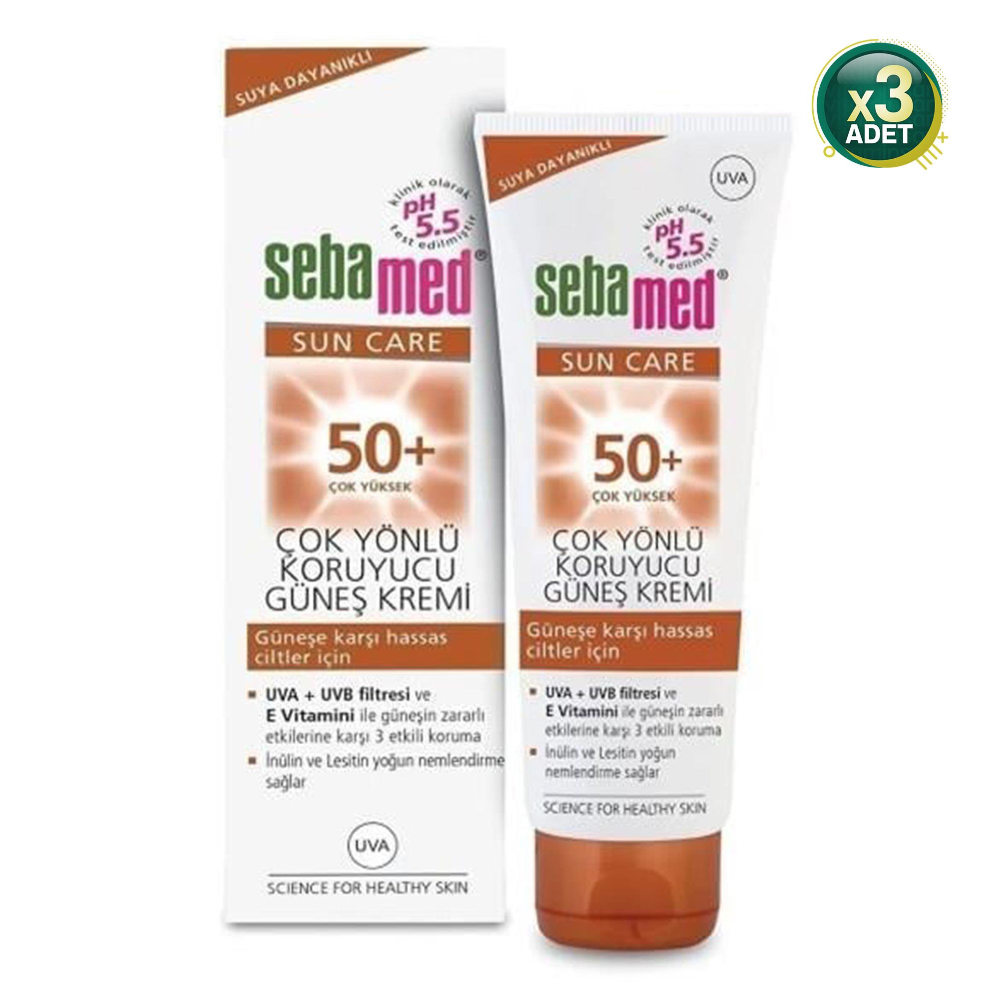 Sebamed Spf 50+ Çok Yönlü Koruyucu Güneş Kremi 50 ml 3 Adet
