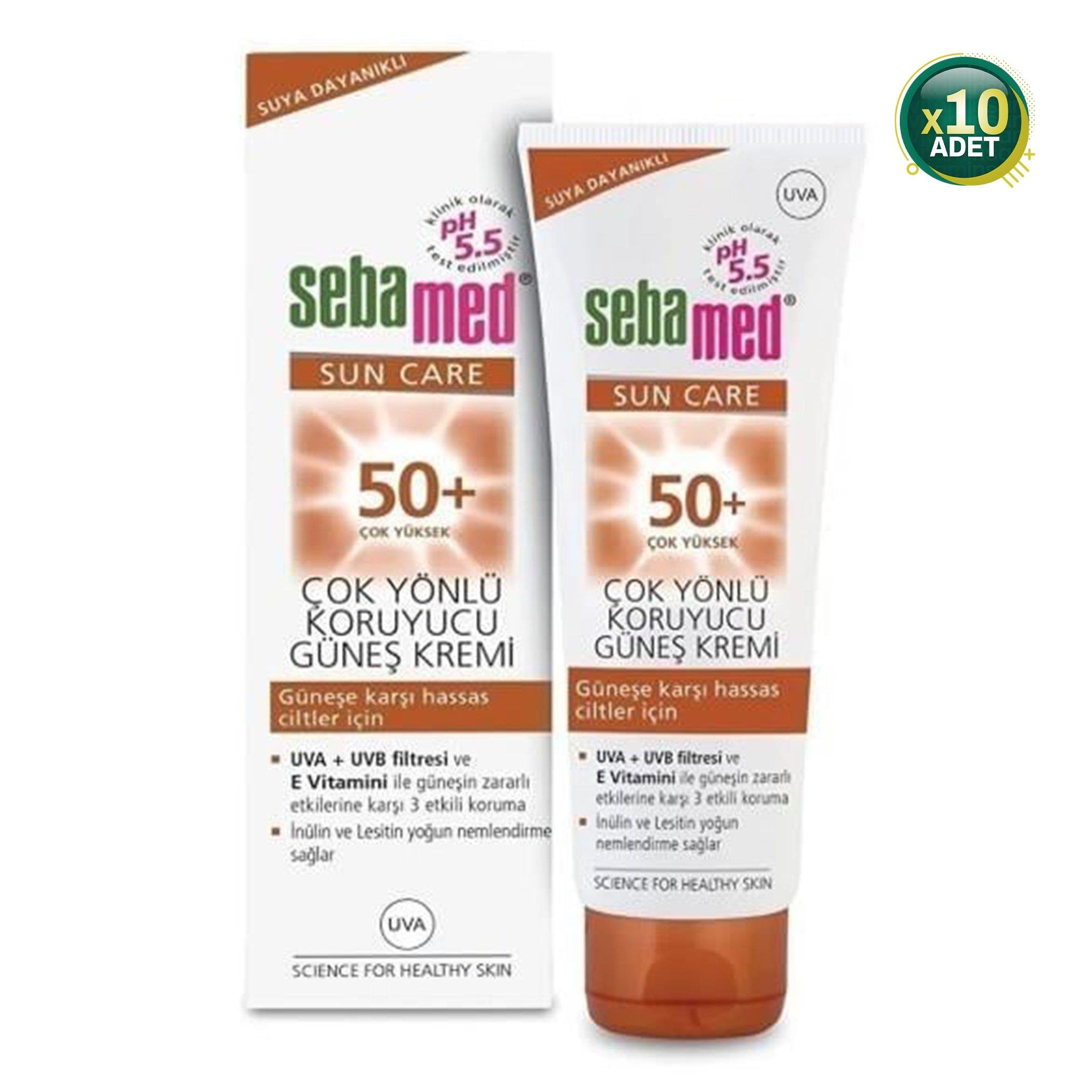 Sebamed Spf 50+ Çok Yönlü Koruyucu Güneş Kremi 50 ml 10 Adet