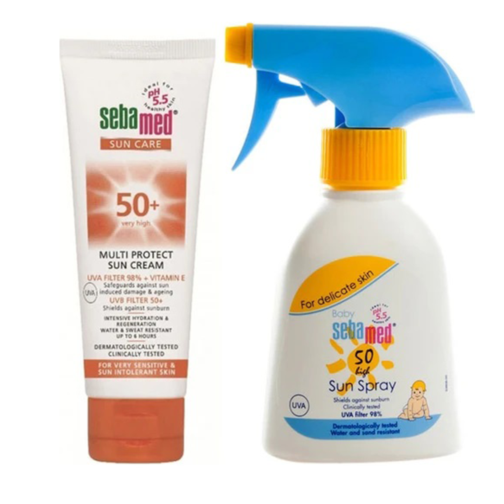 Sebamed Sun Care 50 Faktör 75 ml + Bebek Güneş Spreyi 200 ml Çok Yönlü Güneş Kremi