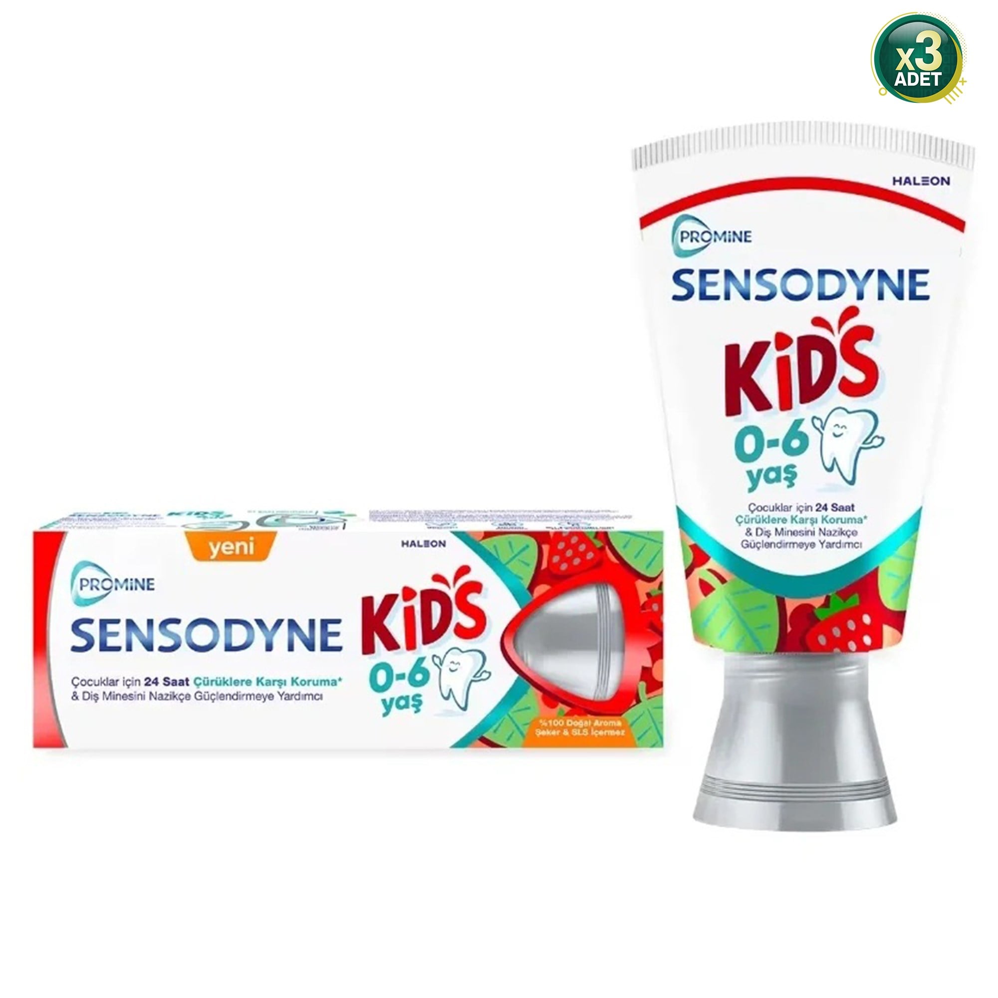 Sensodyne Promine Kids Çilekli & Tatlı Naneli Diş Macunu 50 Ml x 3 Adet