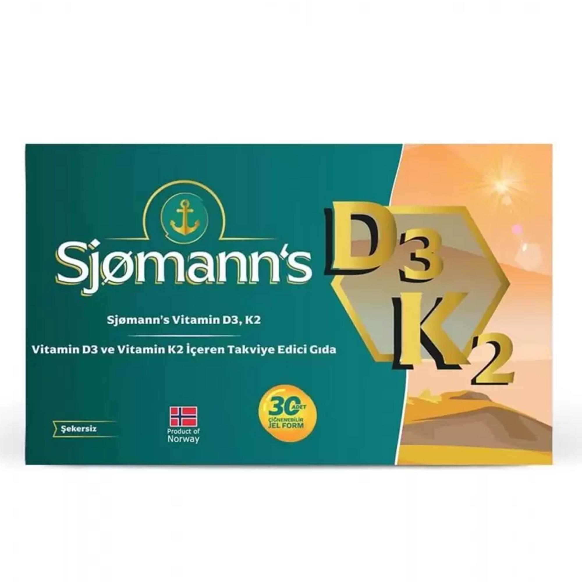 Sjomann's D3K2 30 Çiğnenebilir Jel Tablet