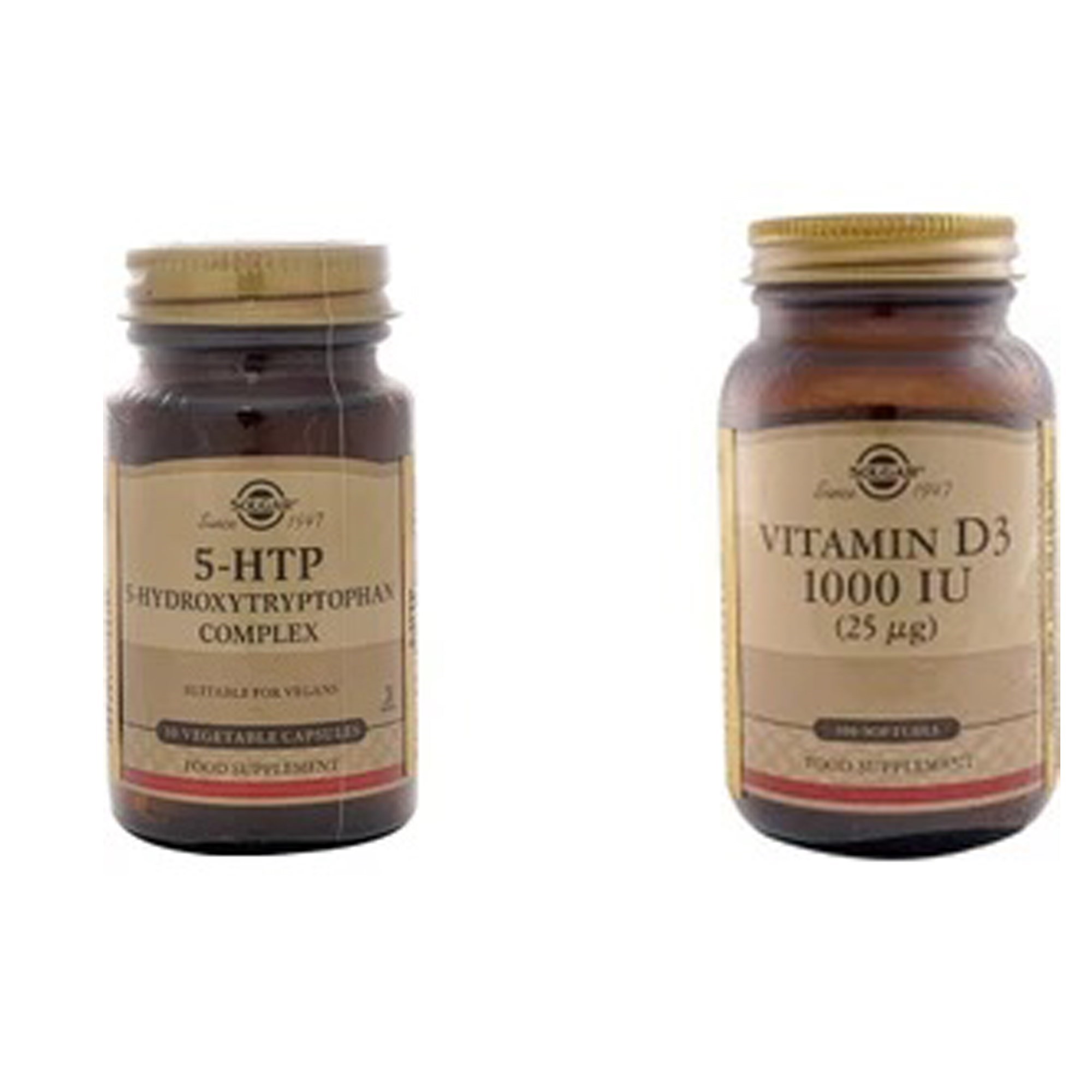 Solgar 5-Htp 30 Kapsül+Solgar Vitamin D3 1000 Iu 100 Tablet - --