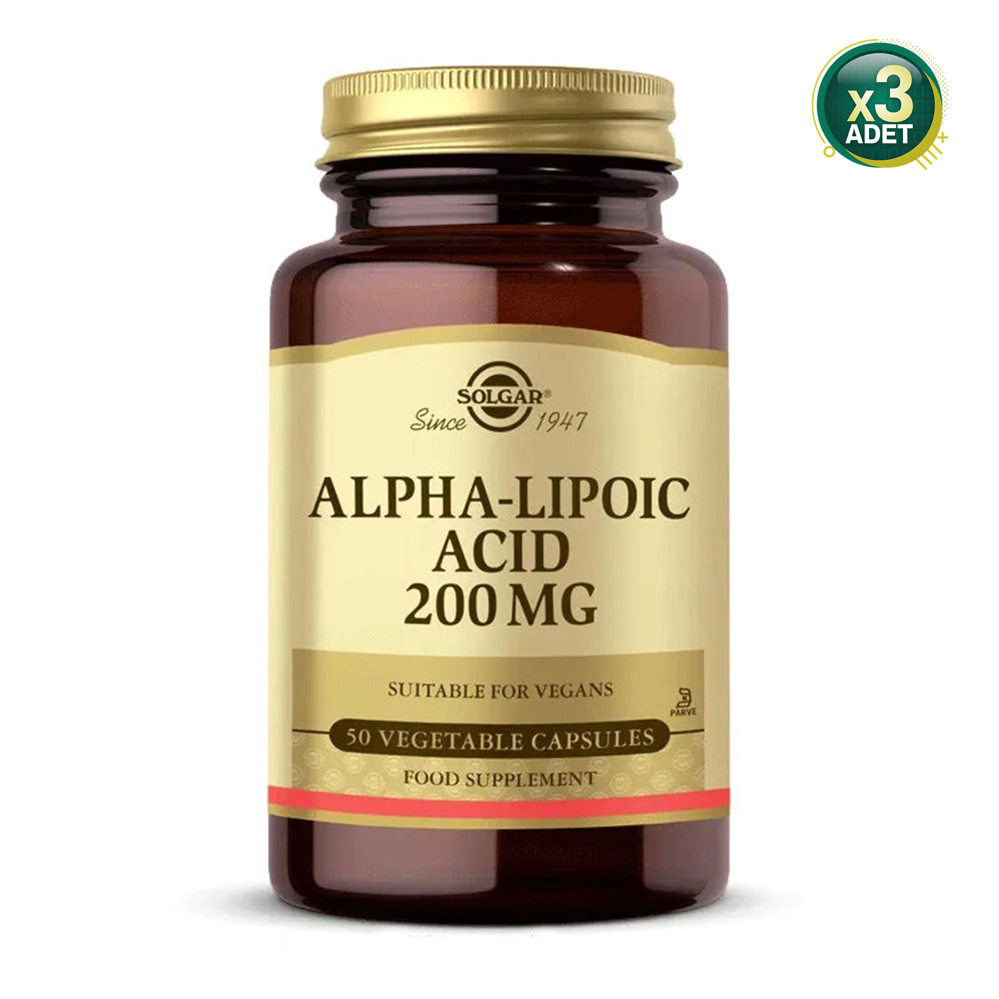 Solgar Alpha Lipoic Acid 200 mg 50 Kapsül 3 Adet