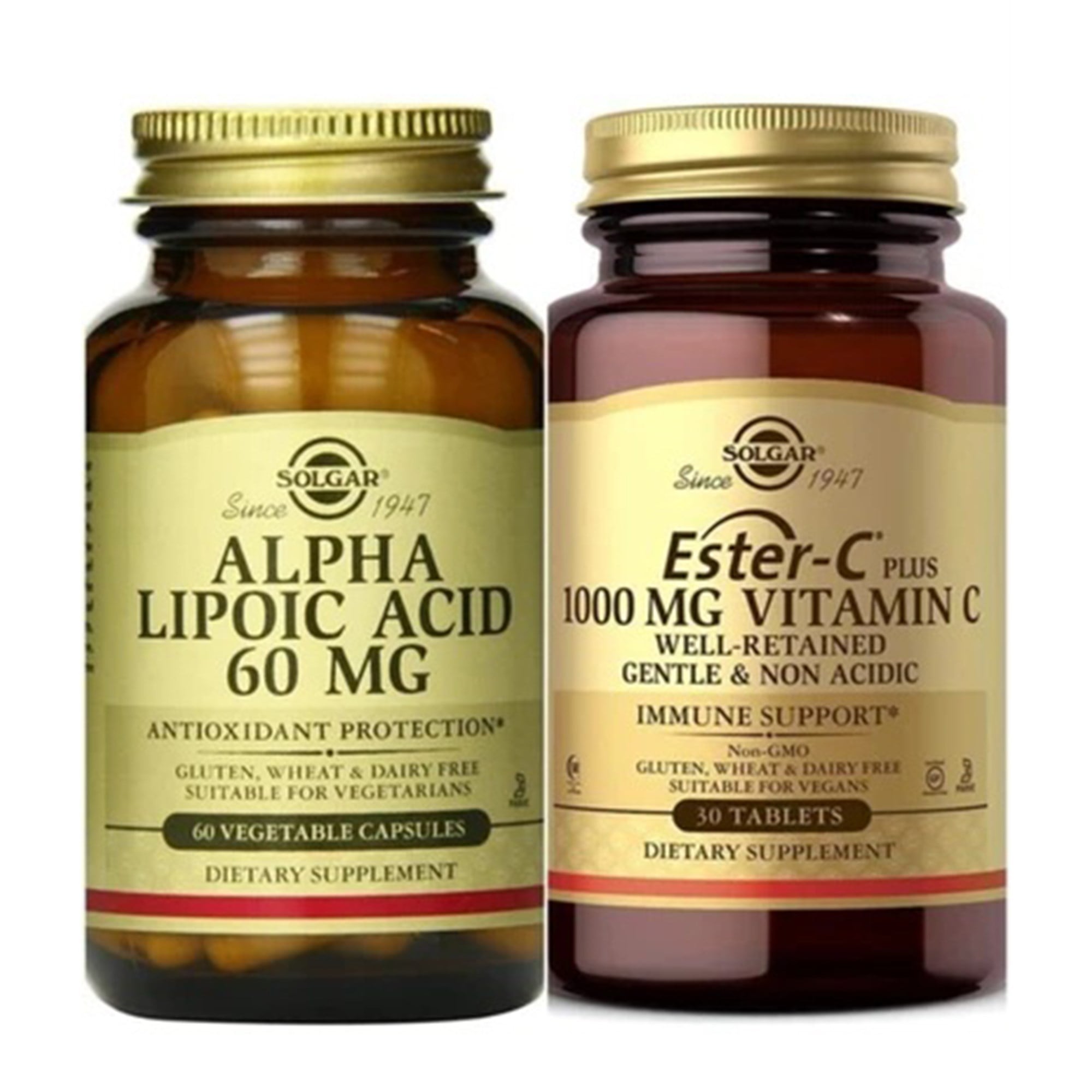 Solgar Alpha Lipoic Acid 60 mg 60 Kapsül + Ester-C Plus 1000 mg 30 Tablet