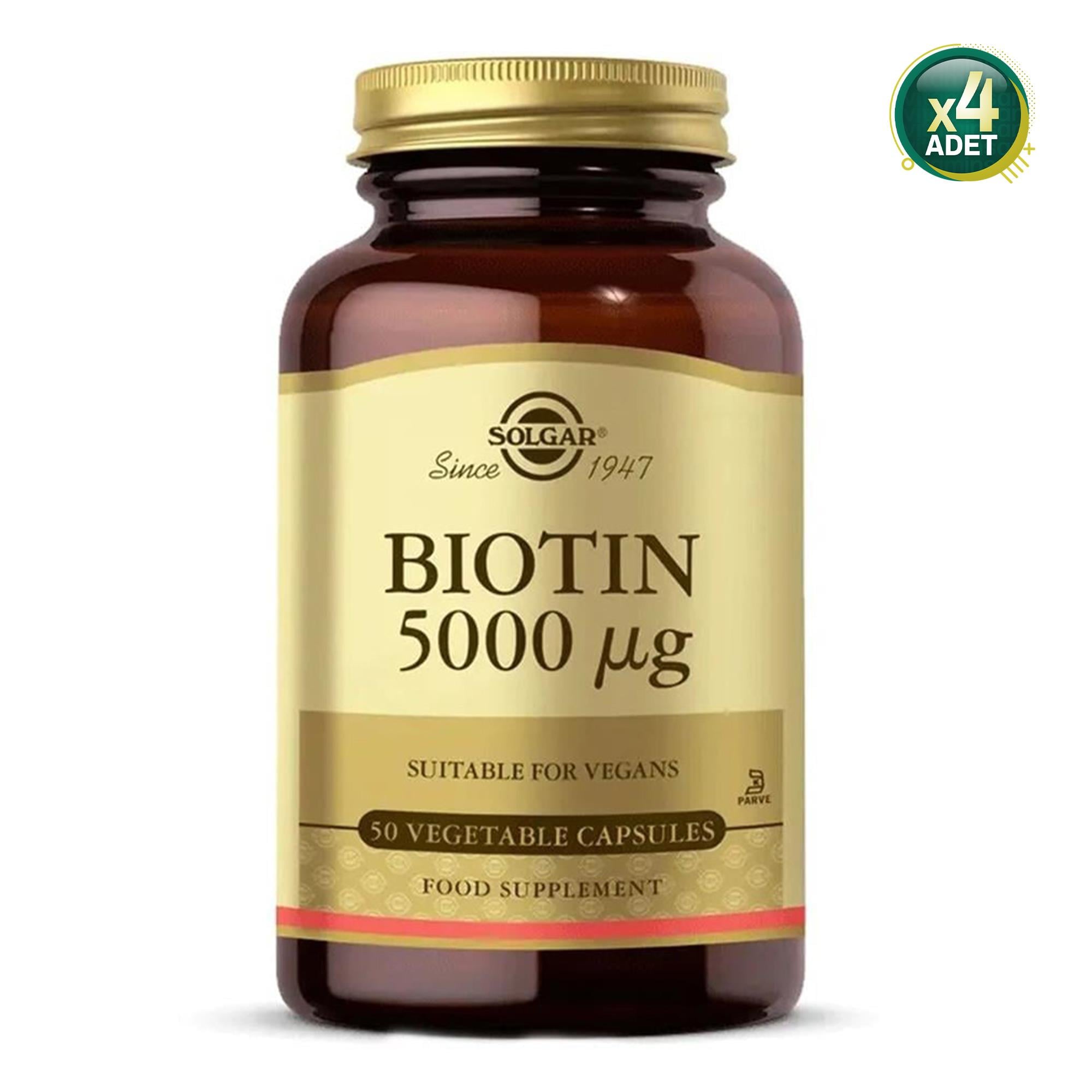 Solgar Biotin 5000 mcg 50 Kapsül 4 Adet