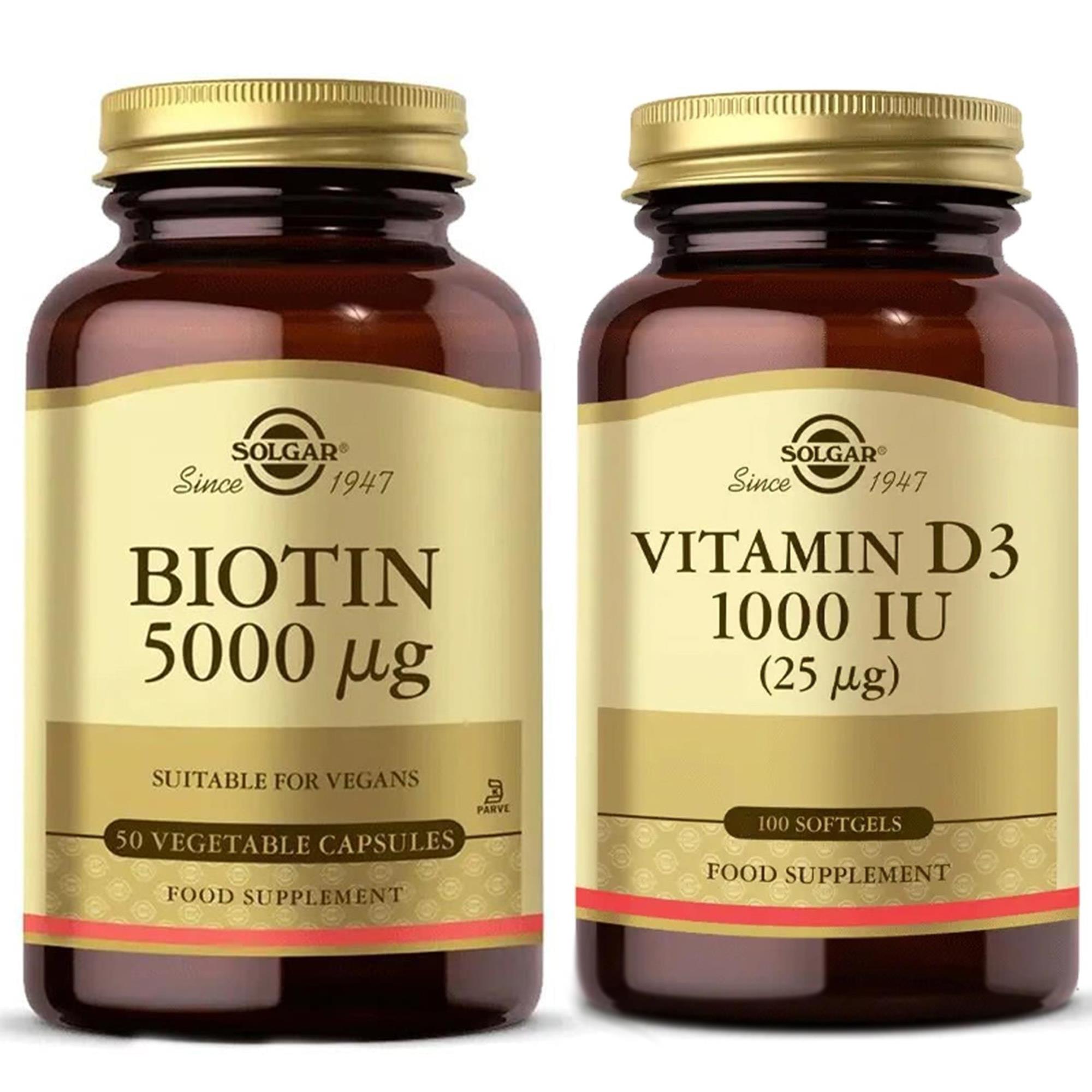 Solgar Biotin 5000 Mcg 50 Kapsül + Vitamin D3