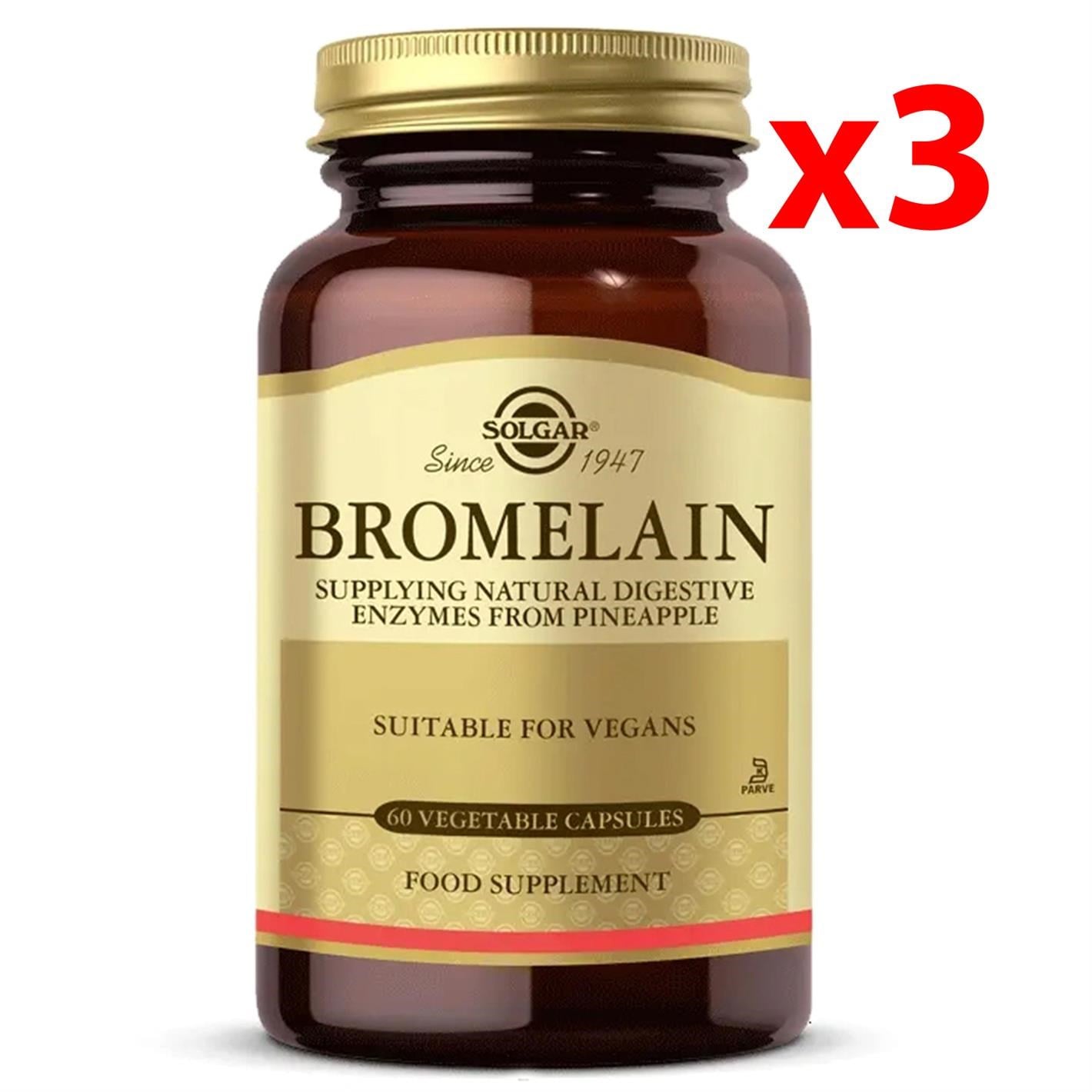 Solgar Bromelain 60 Kapsül 3 Adet