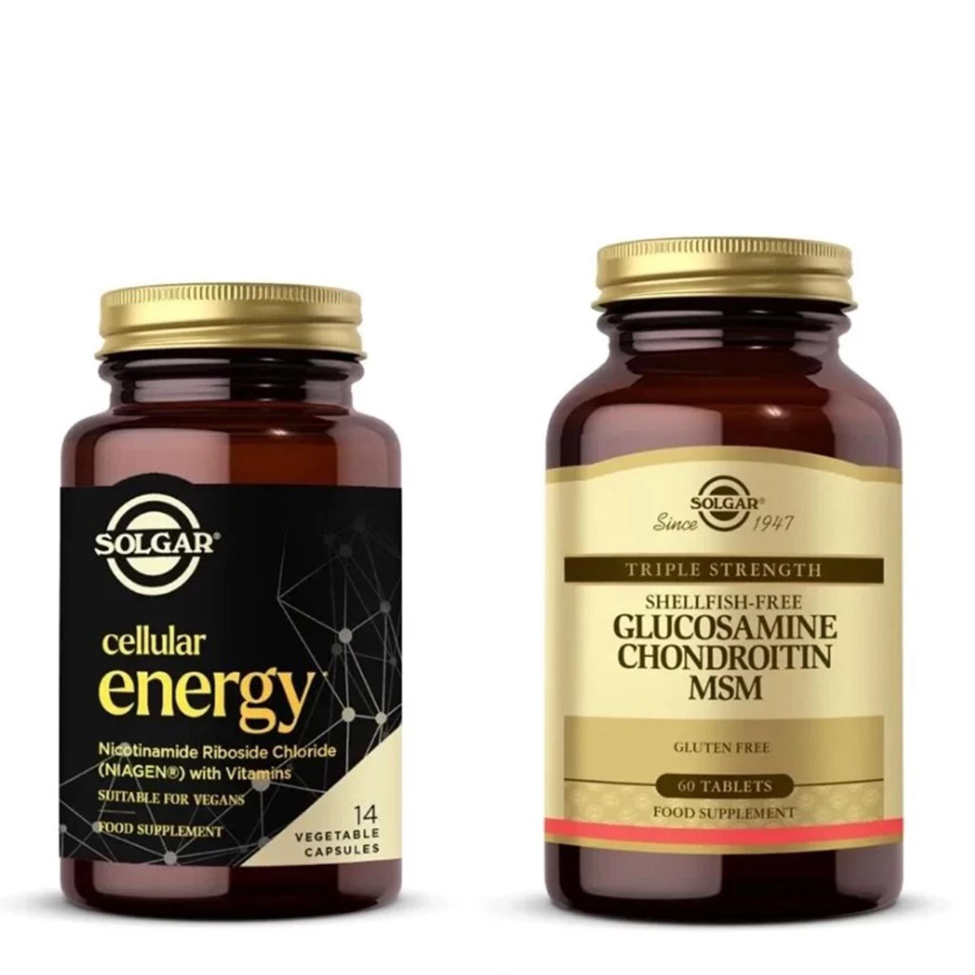 Solgar Cellular Energy 14 Kapsül + Glucosamine Chondroitin MSM 60 Tablet