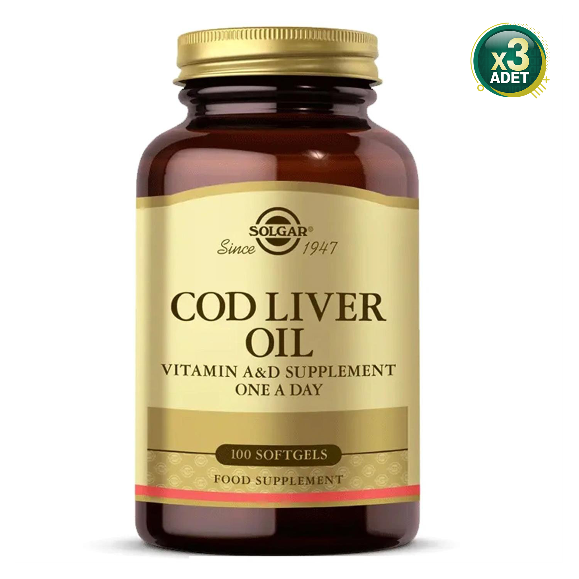 Solgar Cod Liver Oil 100 Kapsül 3 Adet