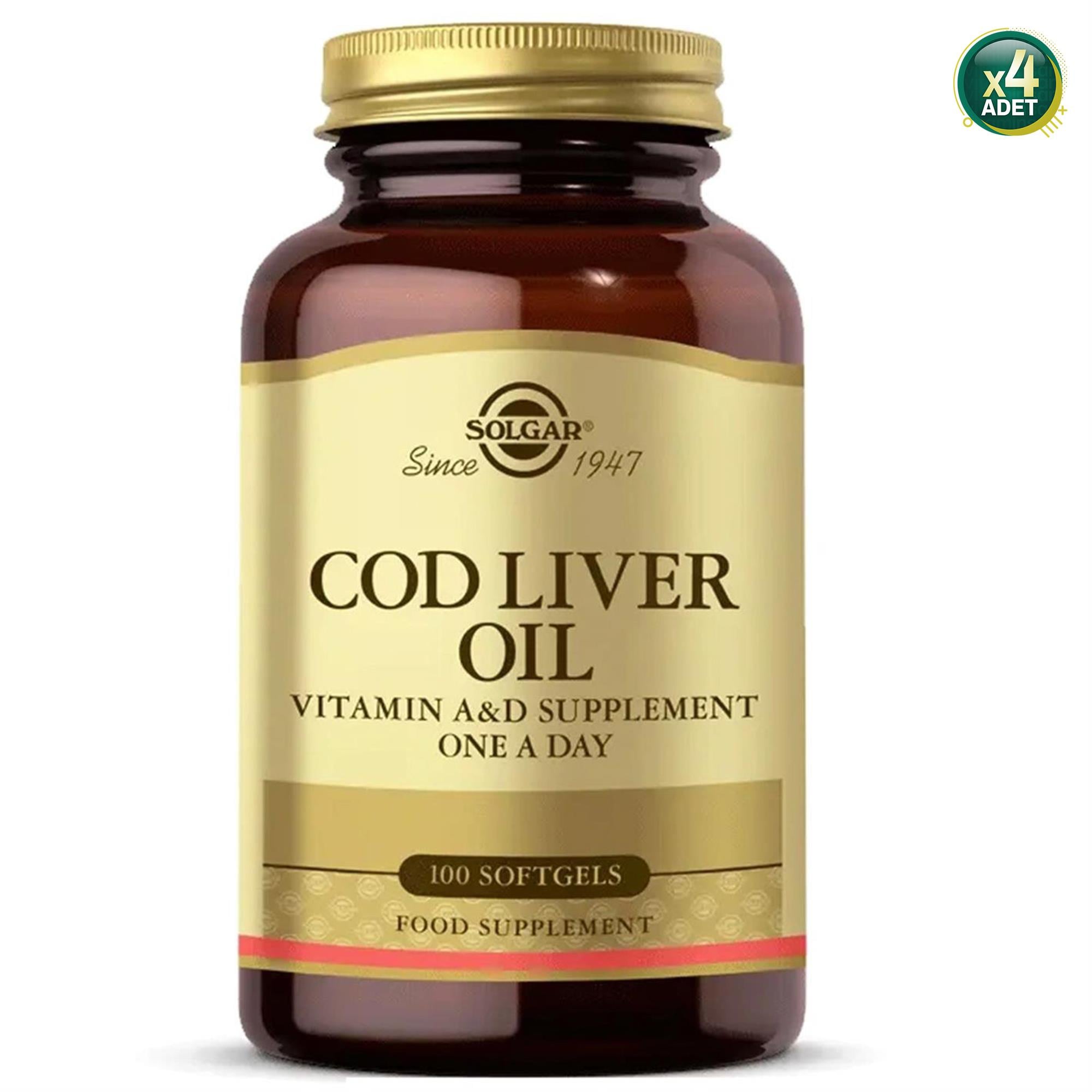 Solgar Cod Liver Oil 100 Kapsül 4'lü