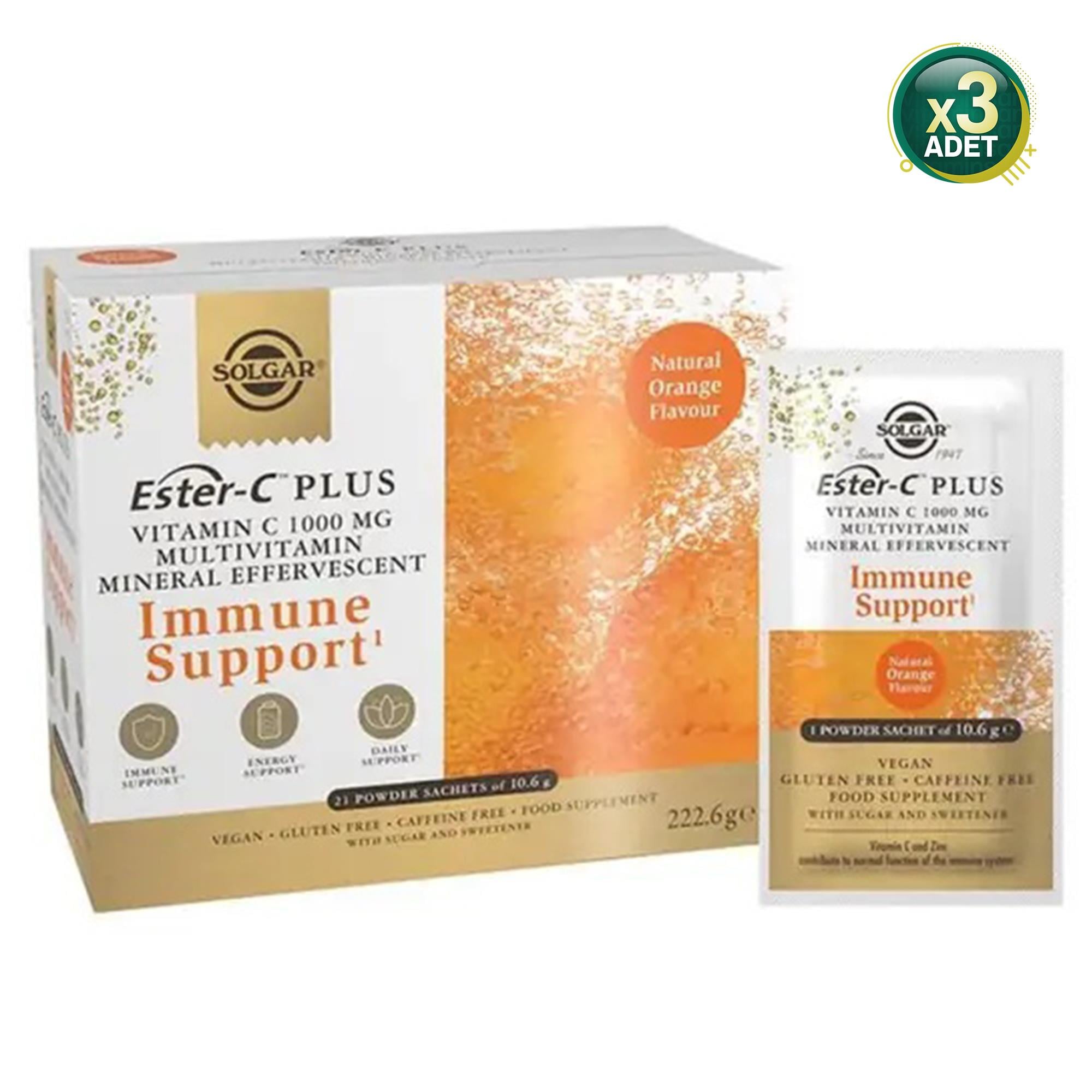 Solgar Ester C 1000 mg Multi Efervesan 21 Saşe 3 Adet